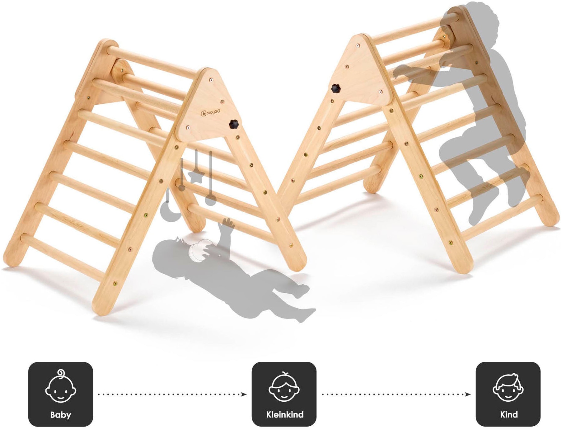 BabyGo Klettergerüst »Woodland 2 Kletterdreieck« aus Holz