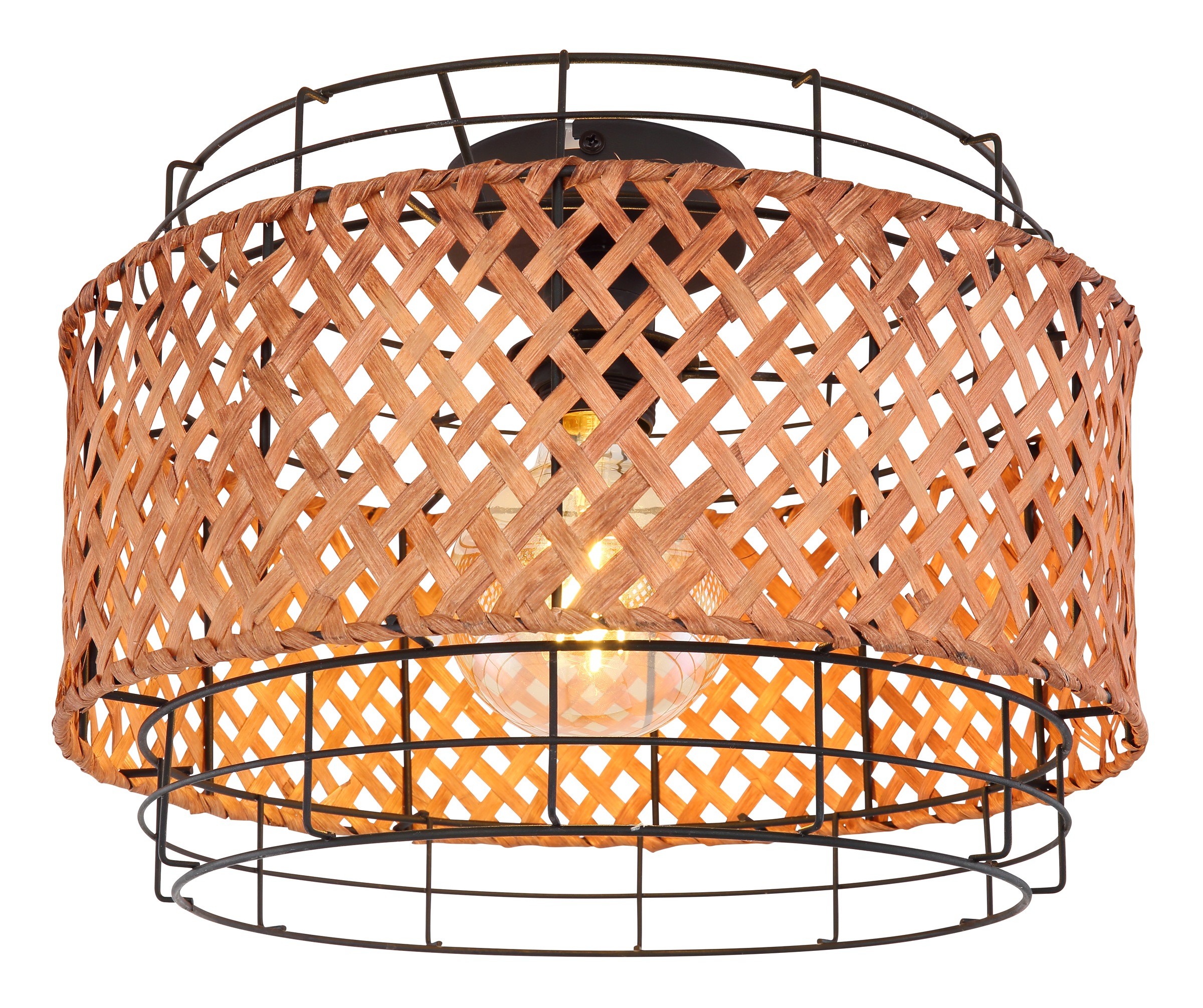 GLOBO LIGHTING Deckenleuchte »GINA«, Leuchtmittel E27 | ohne Leuchtmittel, Deckenlampe/Bambus/Geflecht/vintage/Wohnbereich