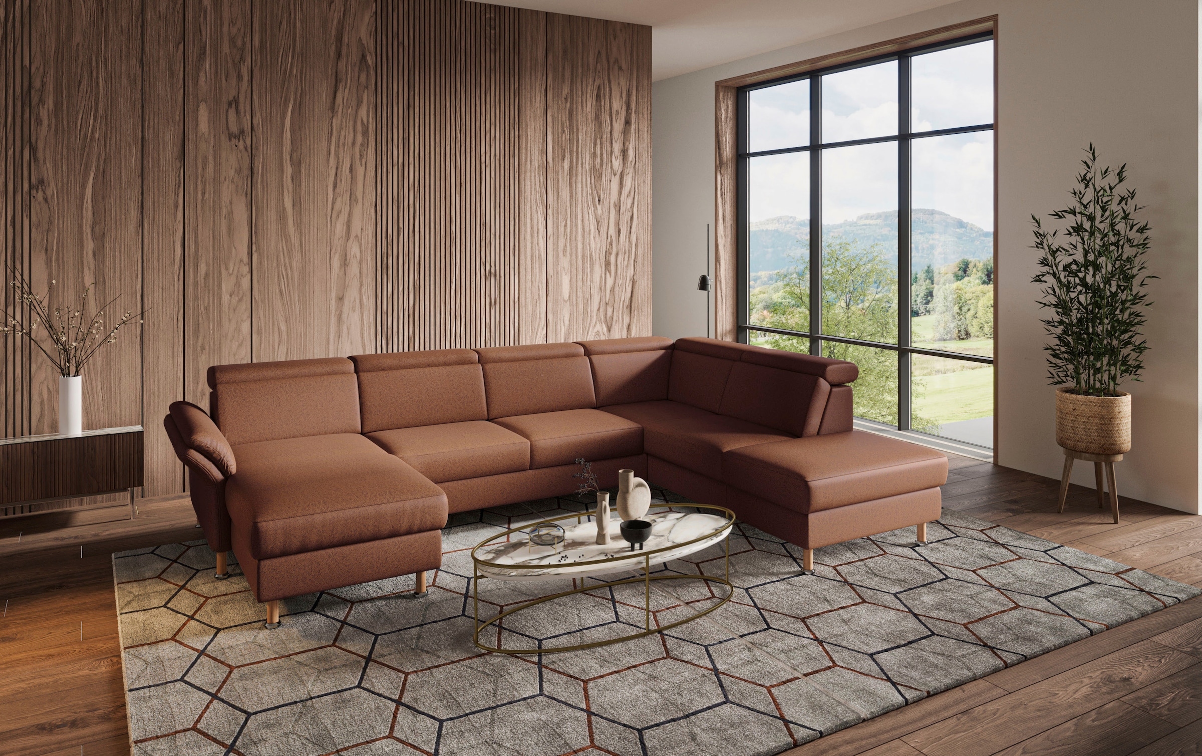 Home affaire Wohnlandschaft "Calypso U-Form" wahlweise mit motorischer Rela günstig online kaufen