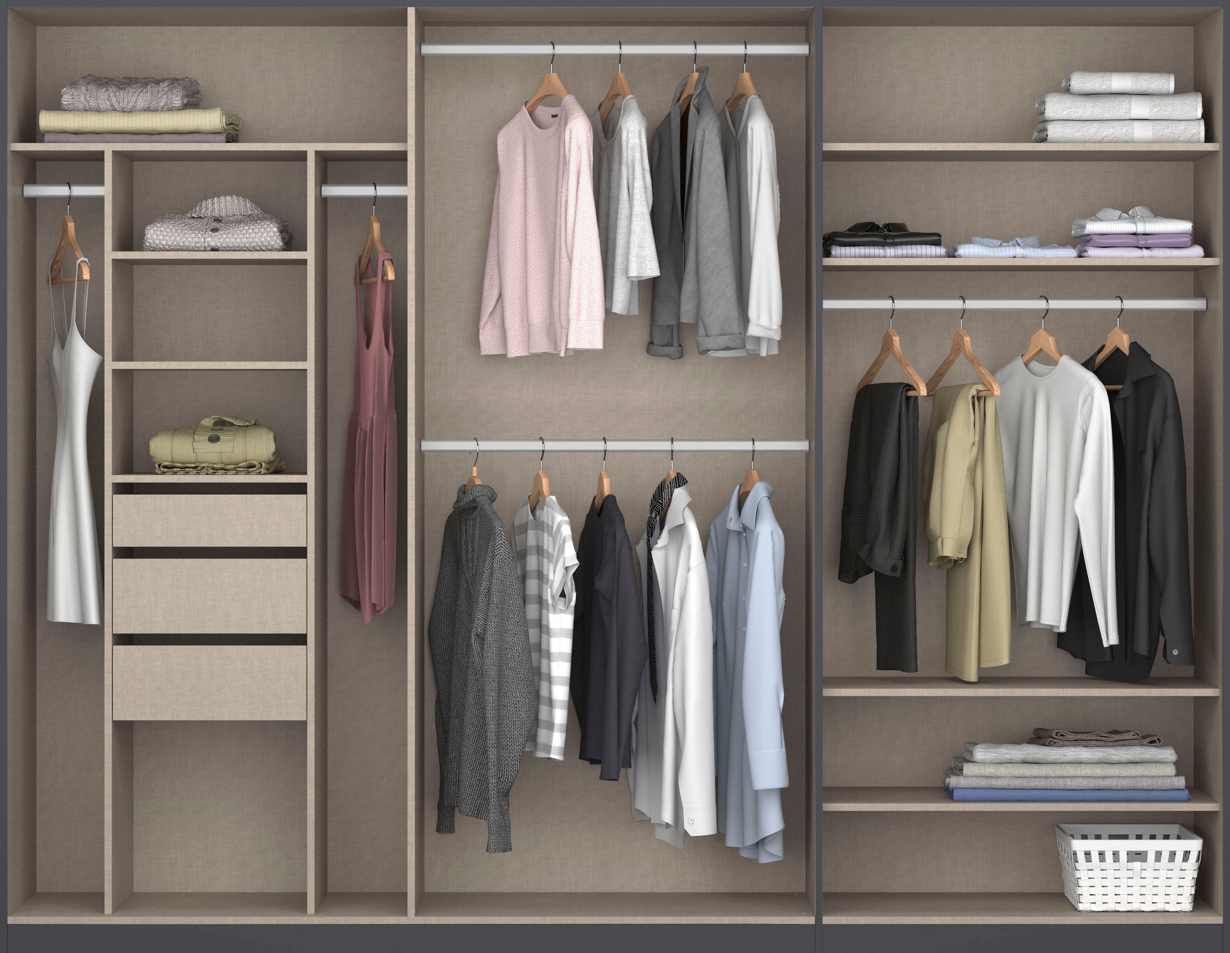 rauch Drehtürenschrank »Kleiderschrank Schrank Garderobe TOPSELLER OTELI inkl. Inneneinteilung«, mit 3 Innenschubladen extra Böden optional mit Spiegel MADE IN GERMANY