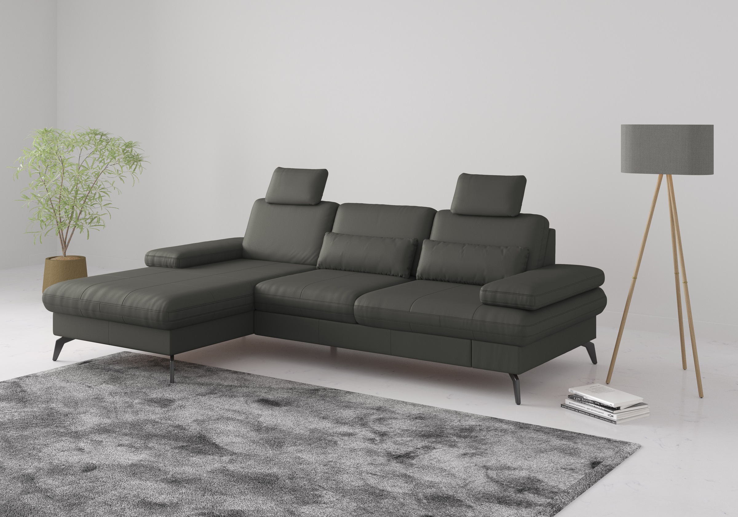 sit&more Ecksofa "Morris L-Form, inkl. Sitztiefenverstellung" wahlweise mit Armteilverstellung, Schlaffunktion & Bettkasten