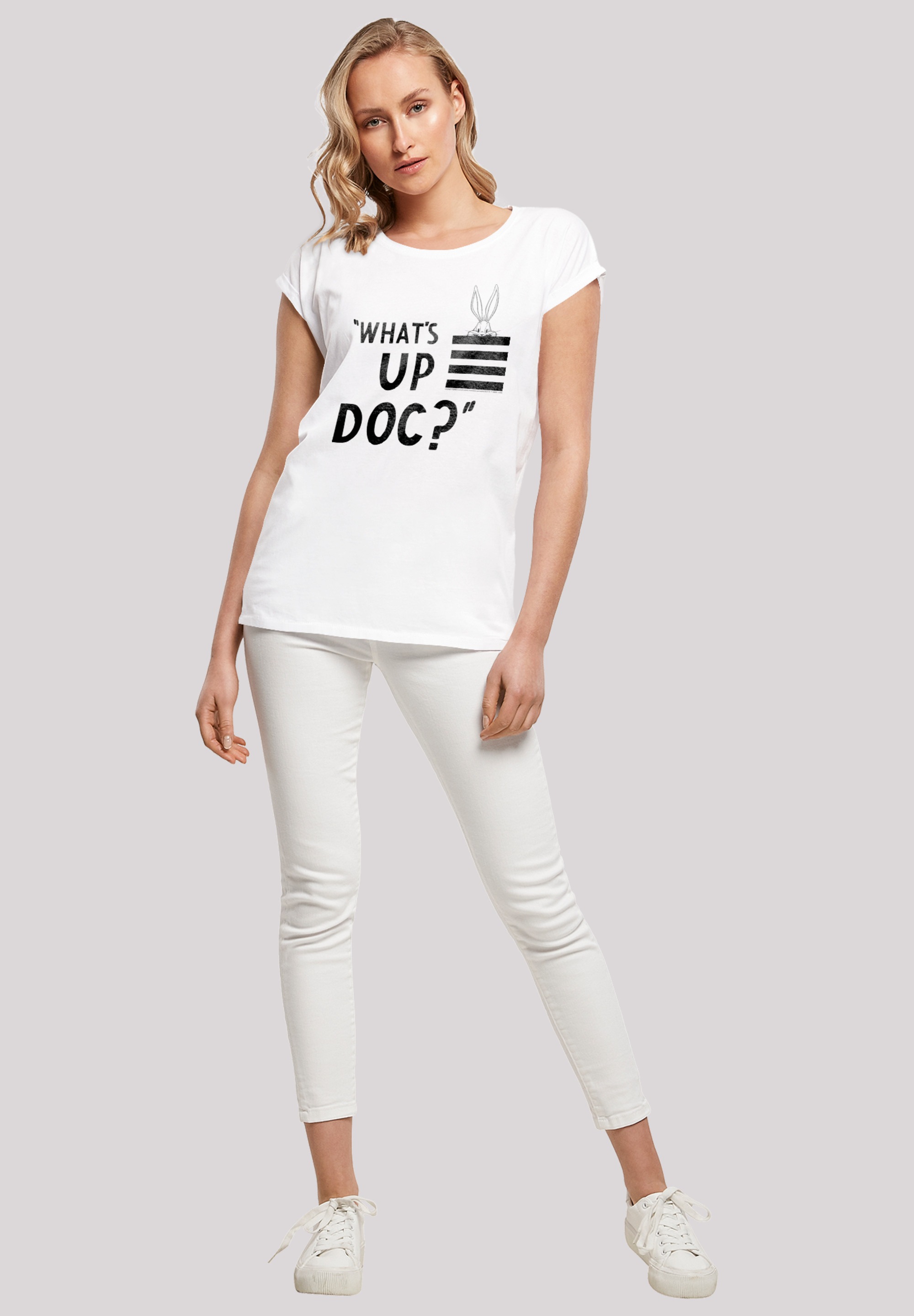 F4NT4STIC T-Shirt »Looney Tunes Bugs Bunny What's Up Doc Stripes«, Print