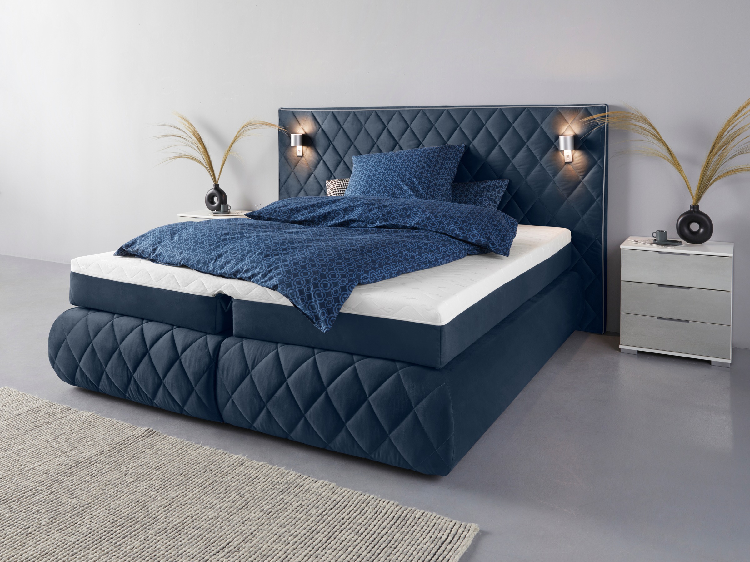 Places of Style Boxspringbett Alaric, wahlweise mit und ohne LED-Beleuchtun günstig online kaufen