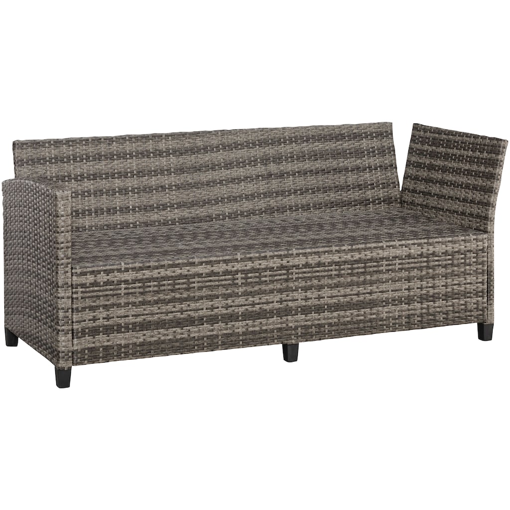 KONIFERA Gartenlounge-Set »Rotterdam«, (Set, 20 tlg., 3x 3er Sofa, 2x Hocker, 1x Tisch 120x82x67cm, inkl. Auflagen)