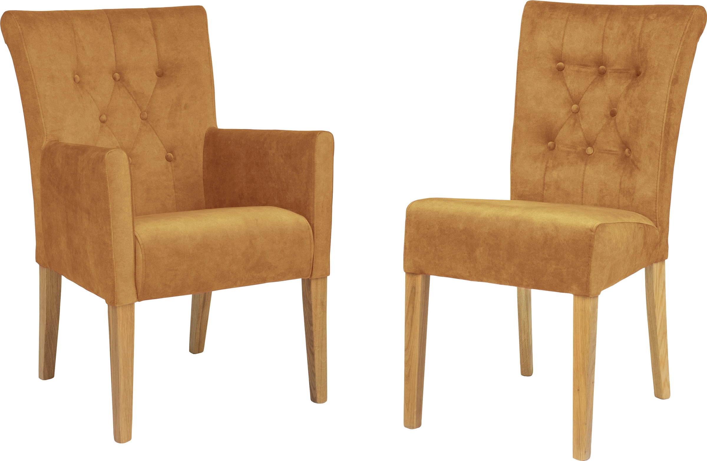 Home affaire Polsterstuhl »Queen«, (Set), 2 St., Samtvelours, Esszimmerstuhl mit Knopfheftung, 2er, 4er oder 6er-Set