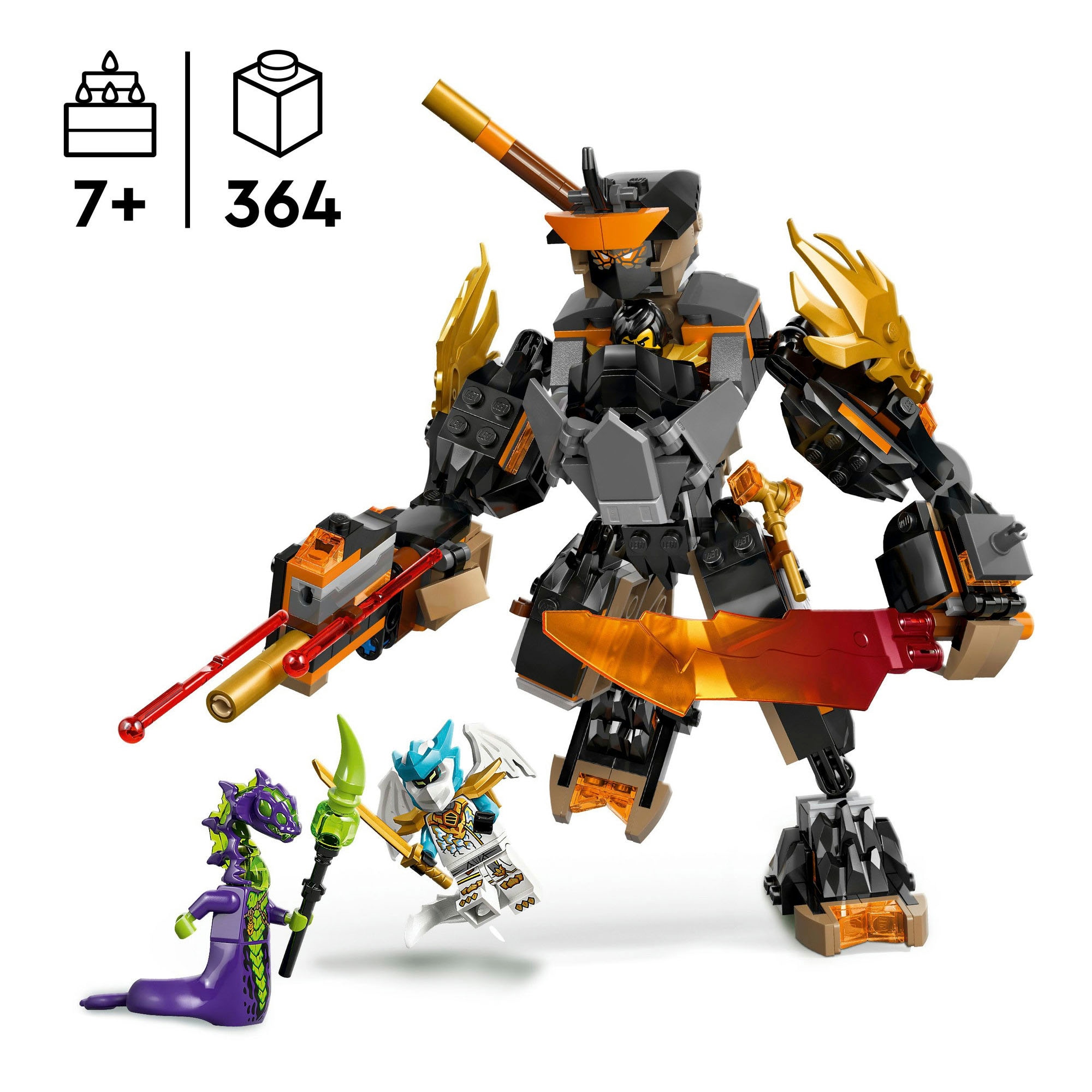LEGO® Konstruktionsspielsteine »Coles Action-Mech und Drachen-Zane (71854), LEGO Ninjago« Made in Europe
