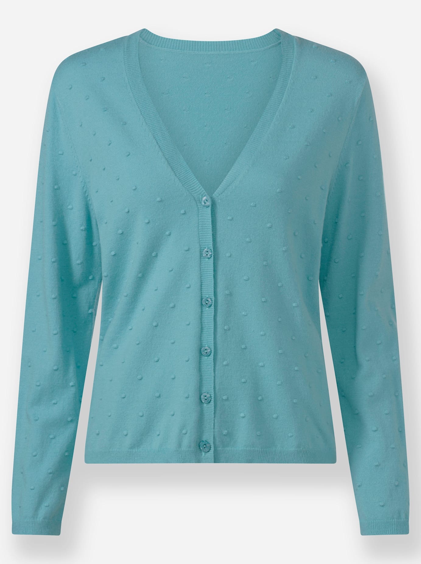 Strickjacke INSPIRATIONEN, Damen, Gr. 40, blau (ozean), 50% Viskose, 25% Polyester, 25% Polyamid, unifarben, Strickjacken Strickjacke 3