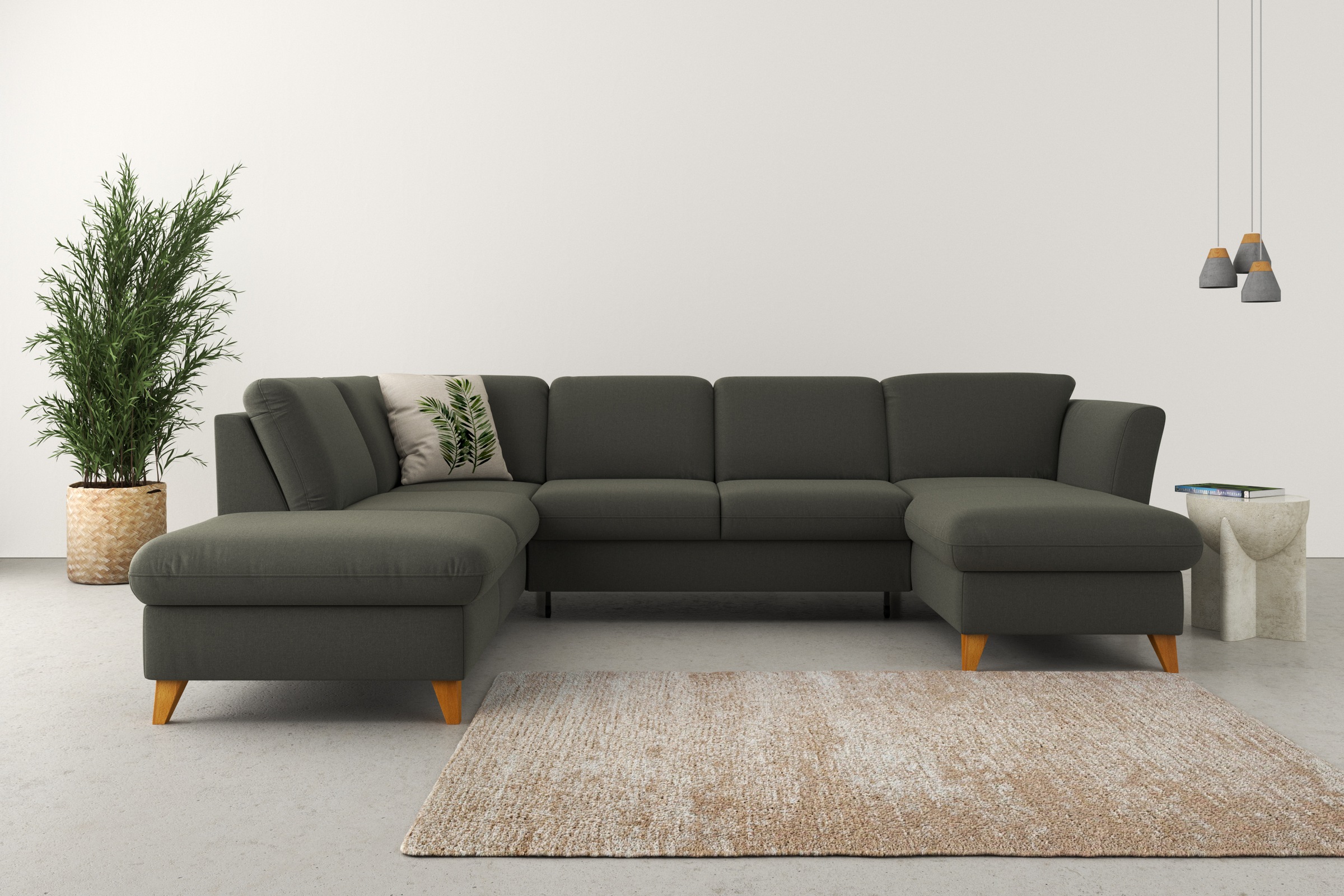 Home affaire Wohnlandschaft "Trelleborg U-Form" Federkern-Polsterung, wahlw günstig online kaufen