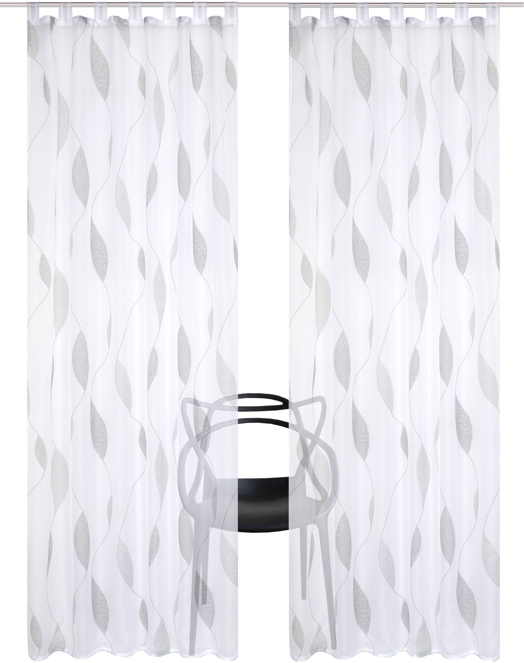 Thumbnail - HOME WOHNIDEEN Vorhang "PAOLO" Schlaufen 2 Stk. tlg. 2er Pack Schlaufenschal PAOLO bedruckt