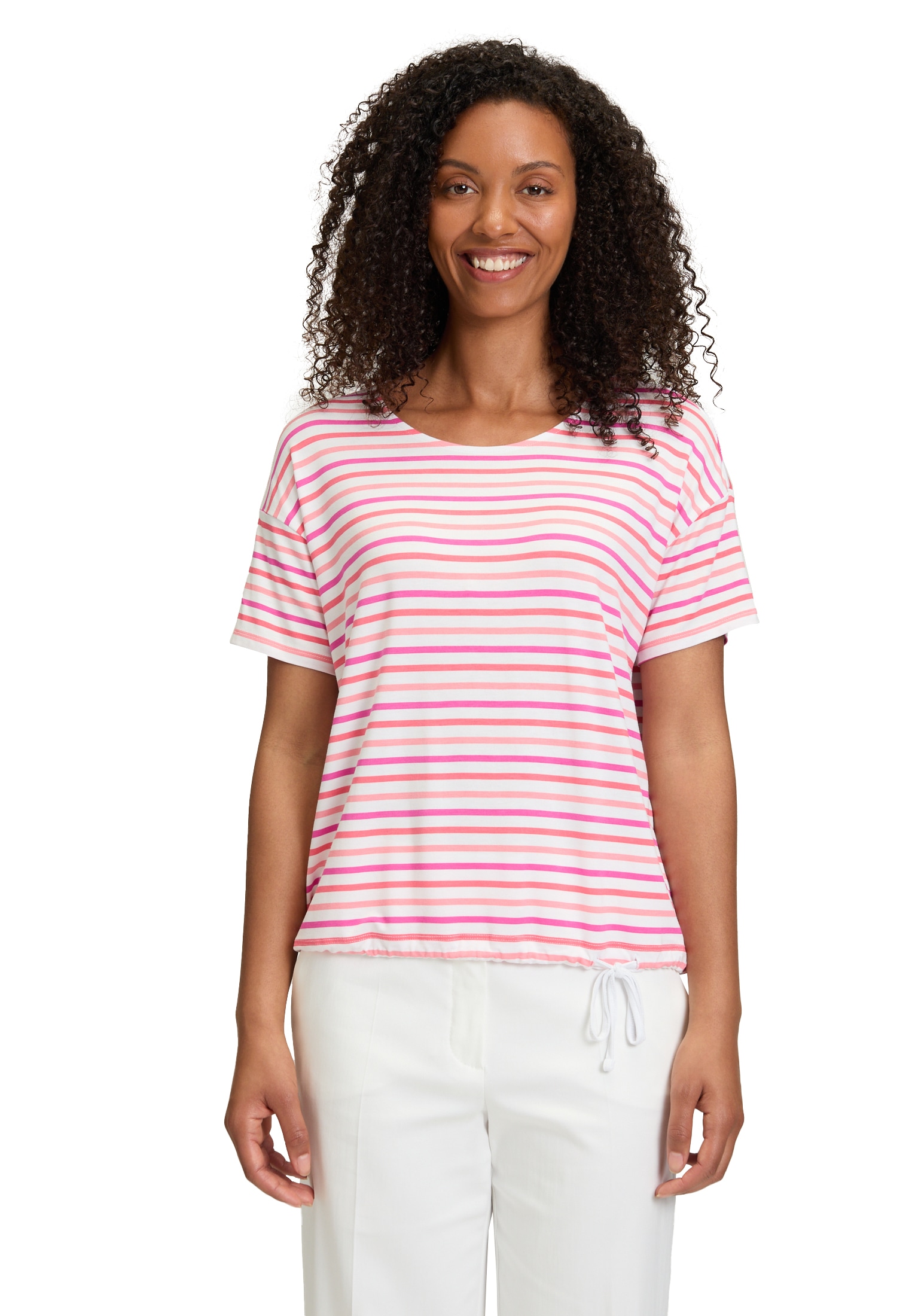 Betty Barclay Kurzarmshirt "Betty Barclay Ringelshirt mit Tunnelzug", (1 tl günstig online kaufen