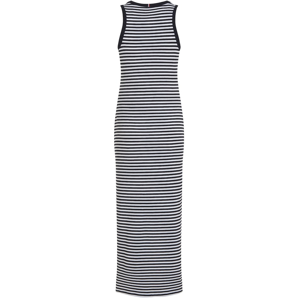 Tommy Hilfiger Midikleid »SLIM 5X2 STR RIB MIDI DRESS NS«, in gestreigter Optik