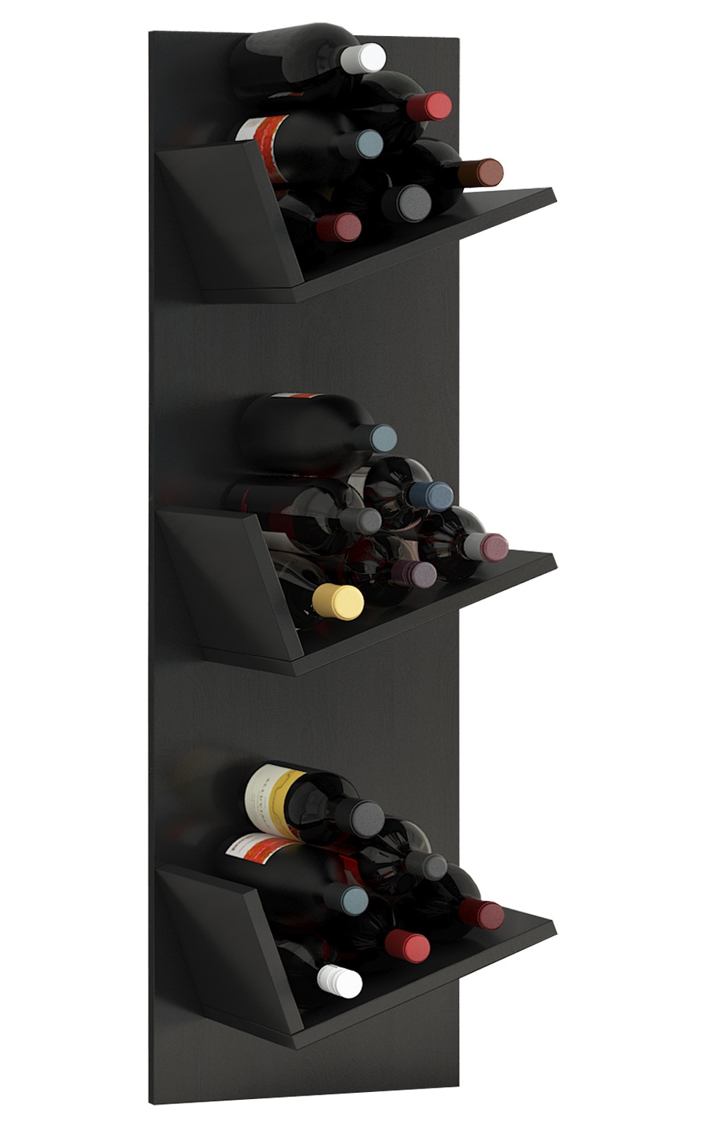 Wandregal VCM, B:33cm T:26cmschwarz, Wohnzimmer, Regale, "Holz Weinregal Wandregal Flaschen Wein Vinosi"