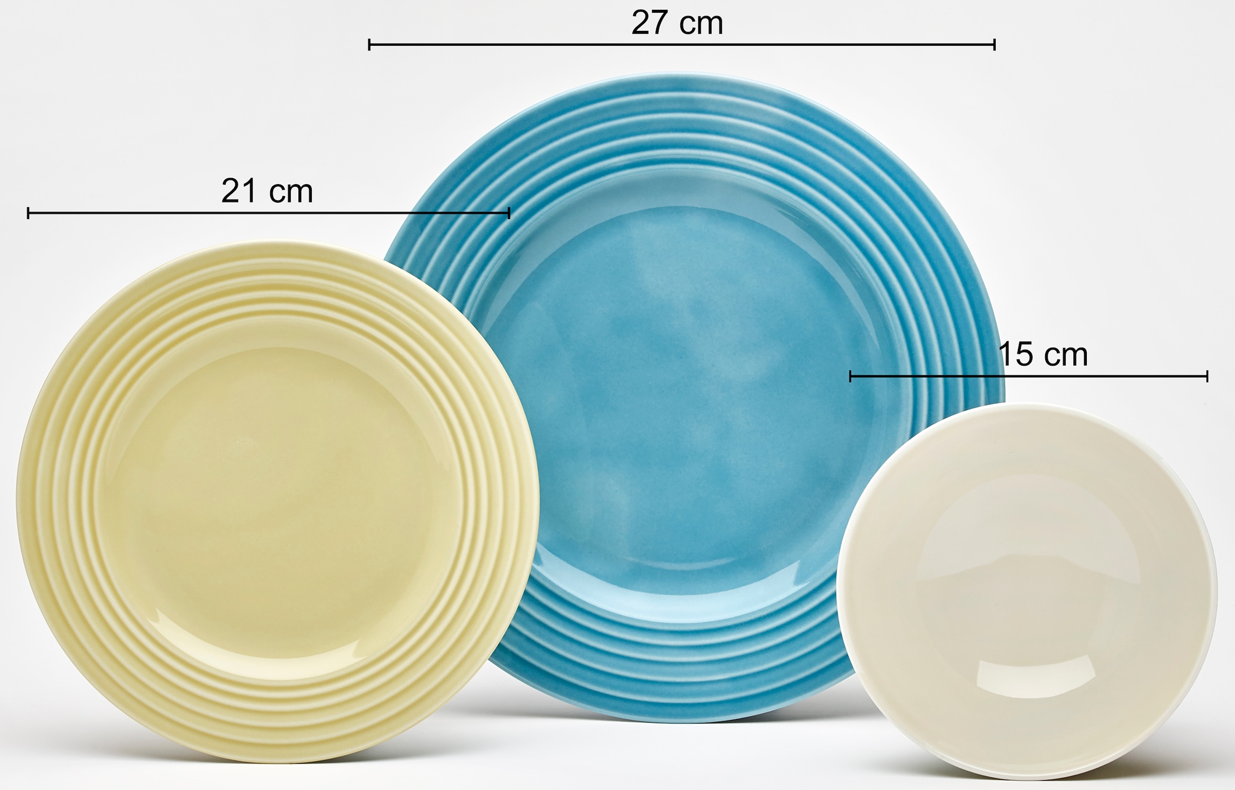 van Well Kombiservice »Geschirr-Set Miami, 24-teilig«, (Set, 24 tlg.), rund, creme/mint/petrol, spülmaschinen- und mikrowellengeeignet