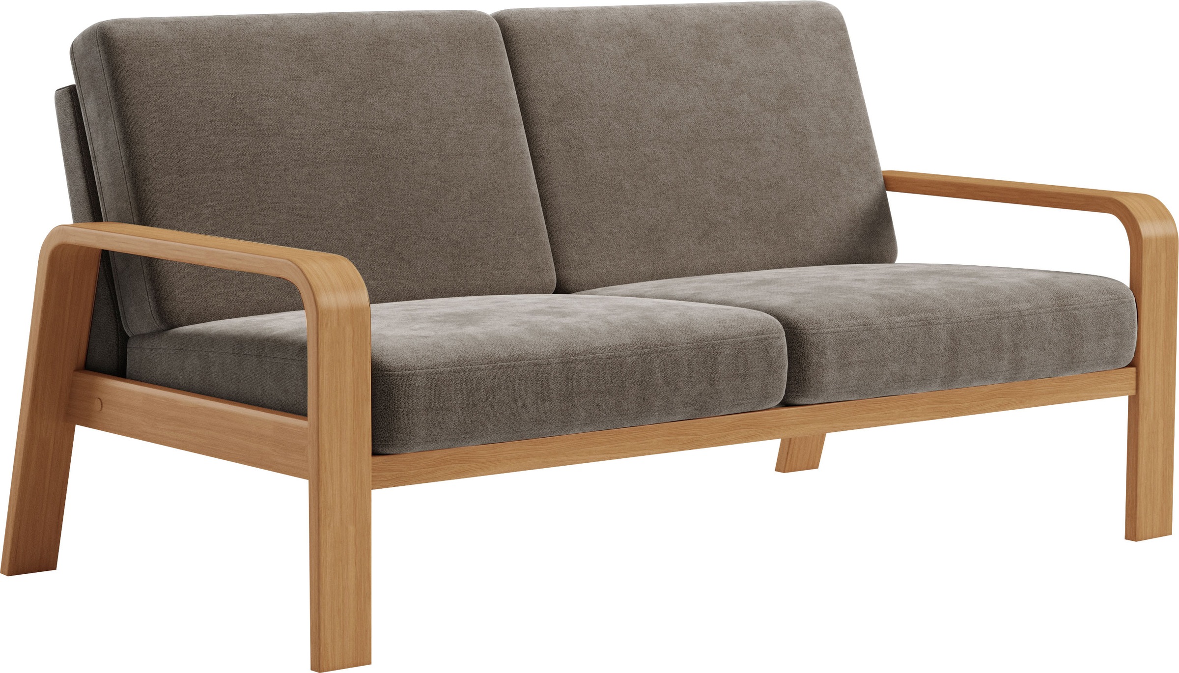 sit&more 2,5-Sitzer »Kolding«, Armlehnen aus eichefarbigem Buchenholz, verschiedene Bezüge und Farben