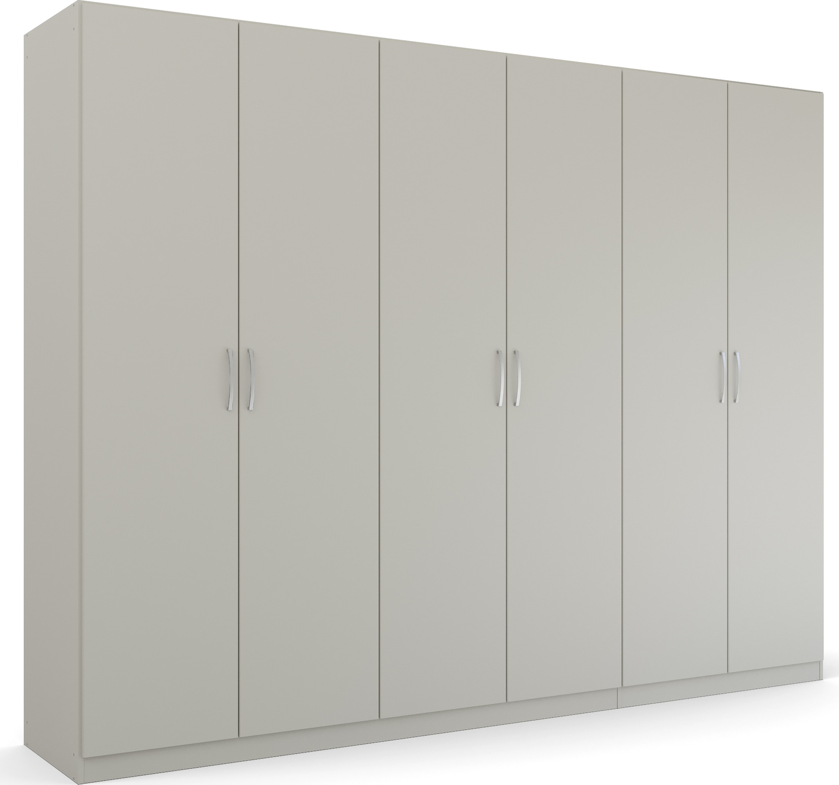 rauch Drehtürenschrank "Kleiderschrank Schrank Garderobe Ankleide PURE BY QUADRA SPIN" Breiten: 181/226/271 cm, Höhe 210 cm, mit Spiegel, in puristischem Design, Griffe alufarben MADE IN GERMANY