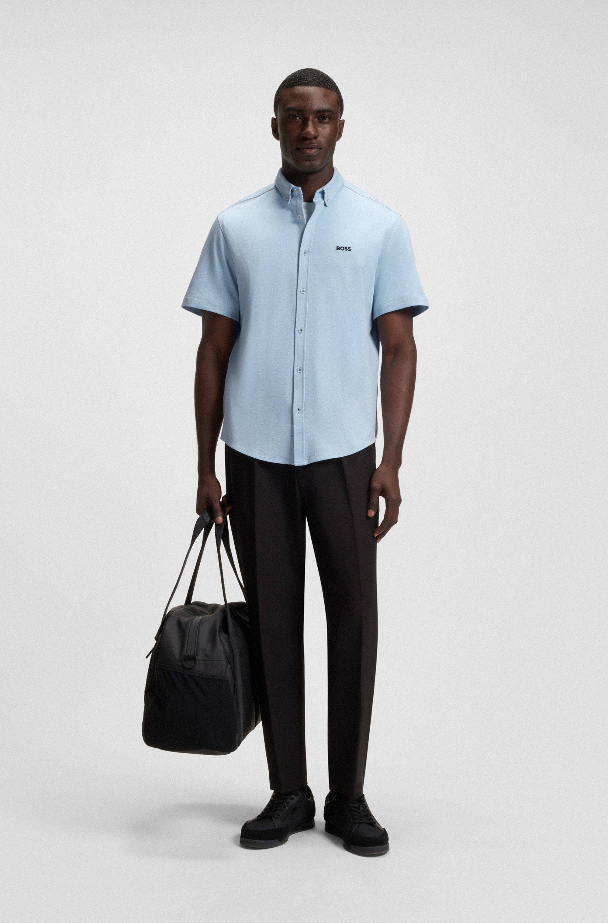 BOSS GREEN Kurzarmhemd »B Motion S«, softe Baumwolle, Vier-Wege-Stretch, knitterfrei