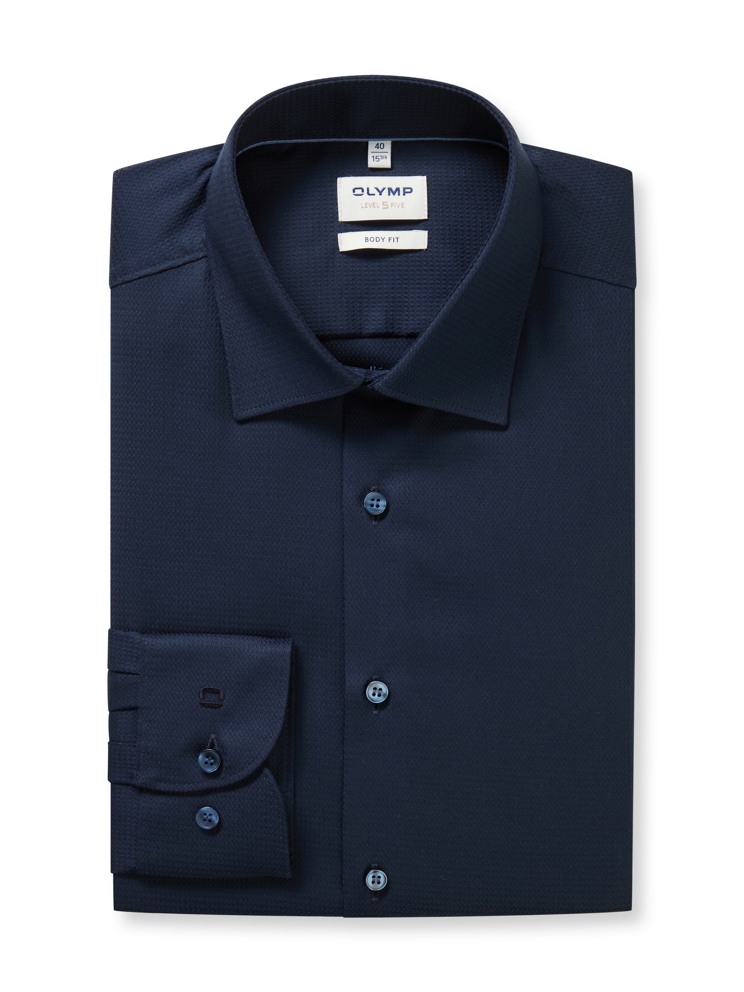 OLYMP Langarmhemd »Level Five« Under-Button-down-Kragen, Businesshemd, body fit, fein strukturiert