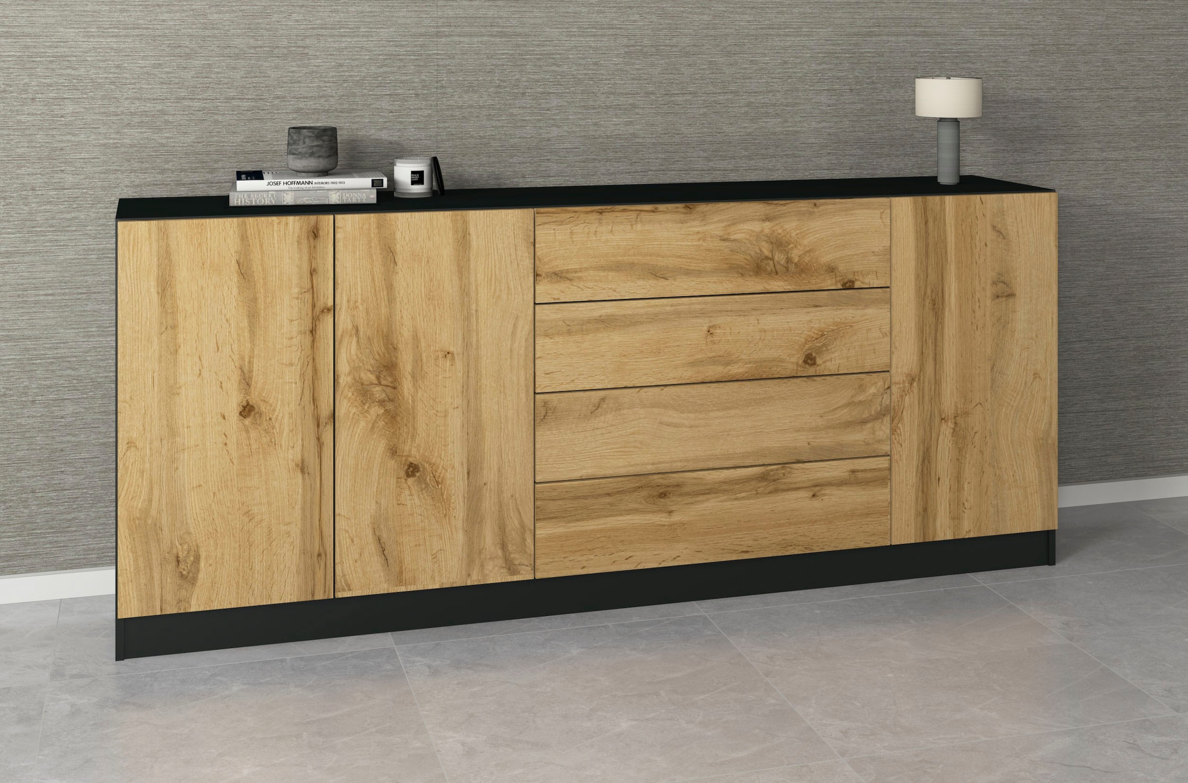 borchardt Möbel Sideboard "Vaasa, Kommode mit 3 Türen und 4 Schubkästen auf günstig online kaufen