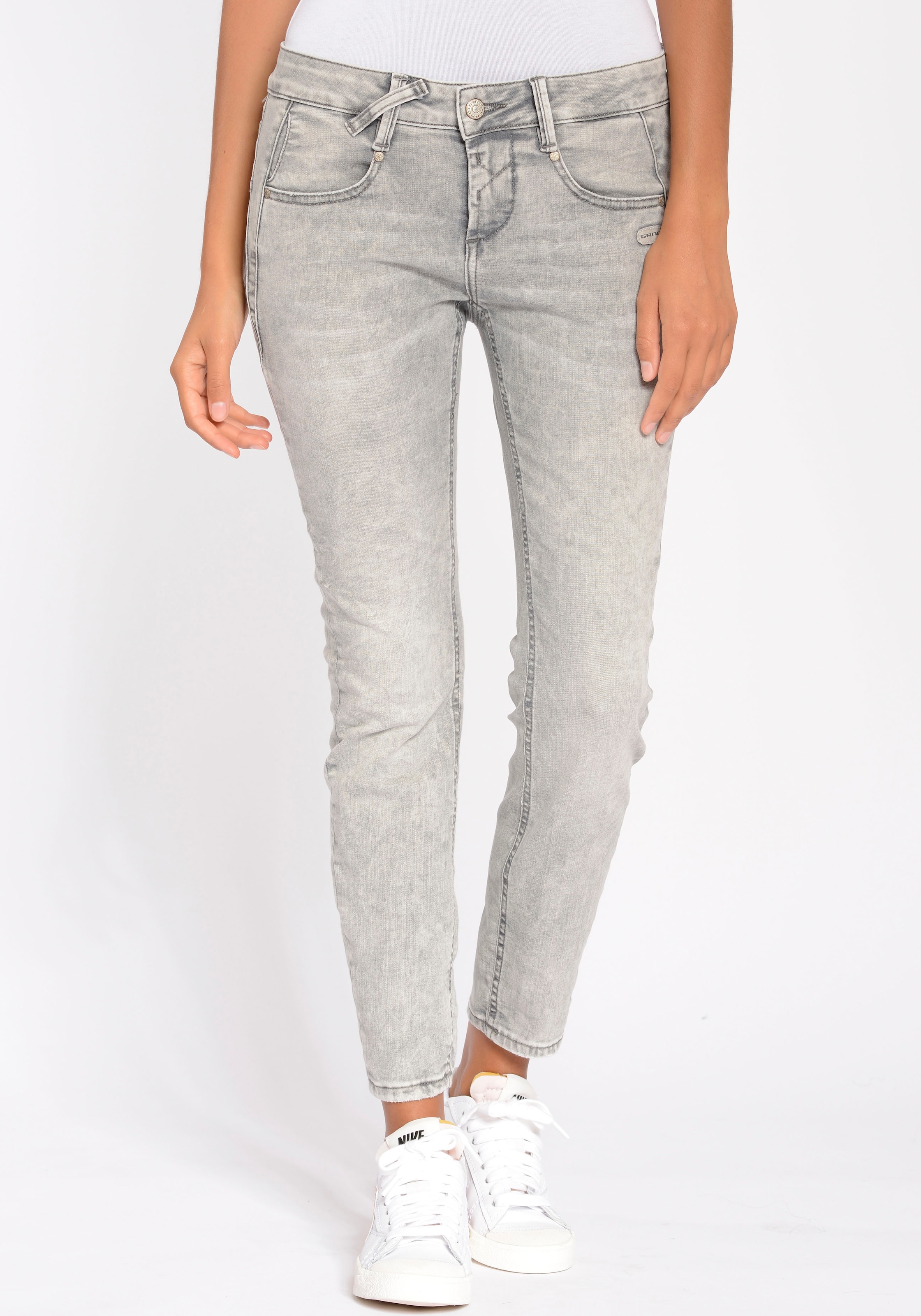 GANG Skinny-fit-Jeans "94NELE X-CROPPED", mit seitlichen Dreieckseinsätzen günstig online kaufen