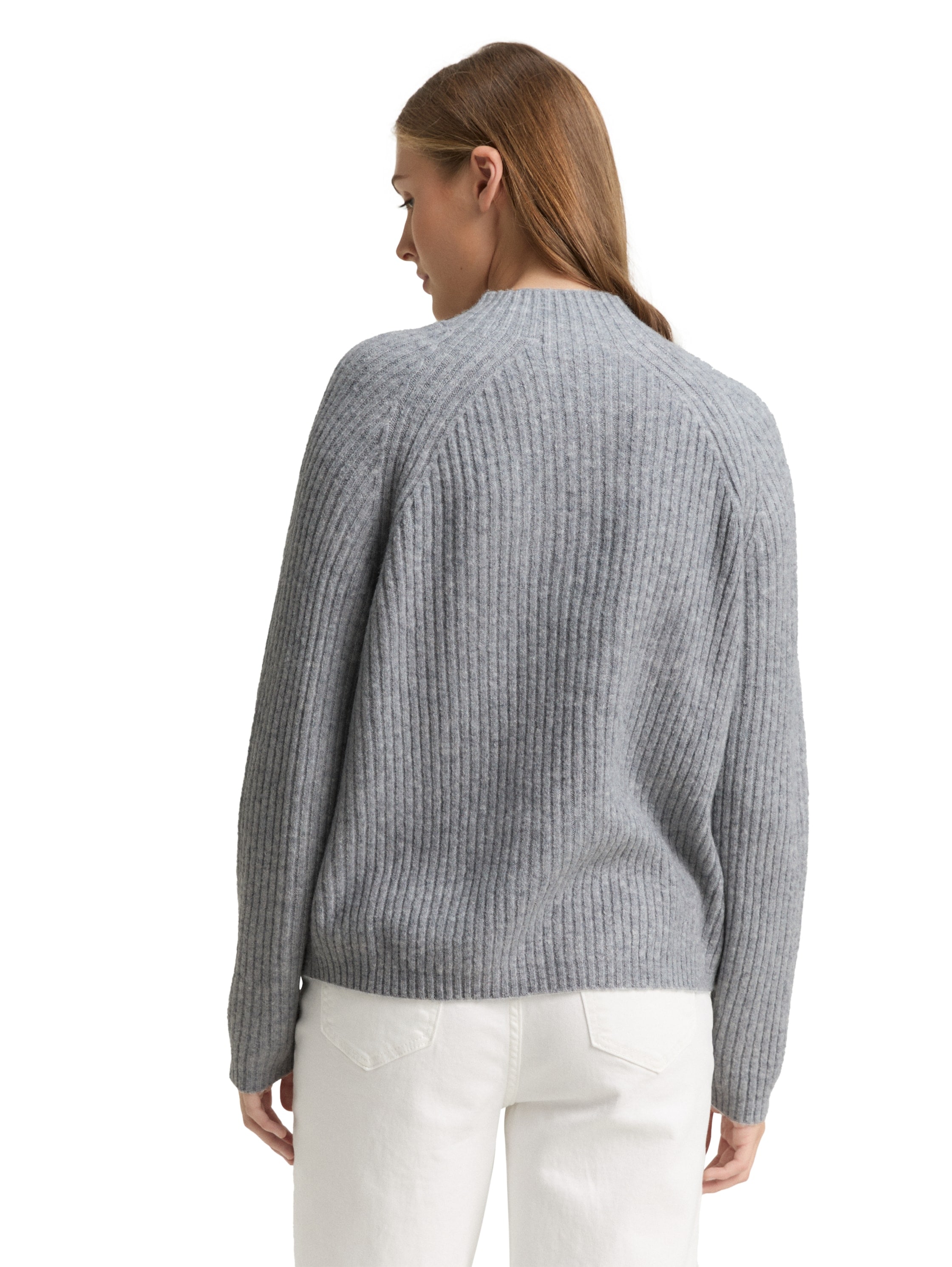 TOM TAILOR Denim Strickpullover, mit Stehkragen