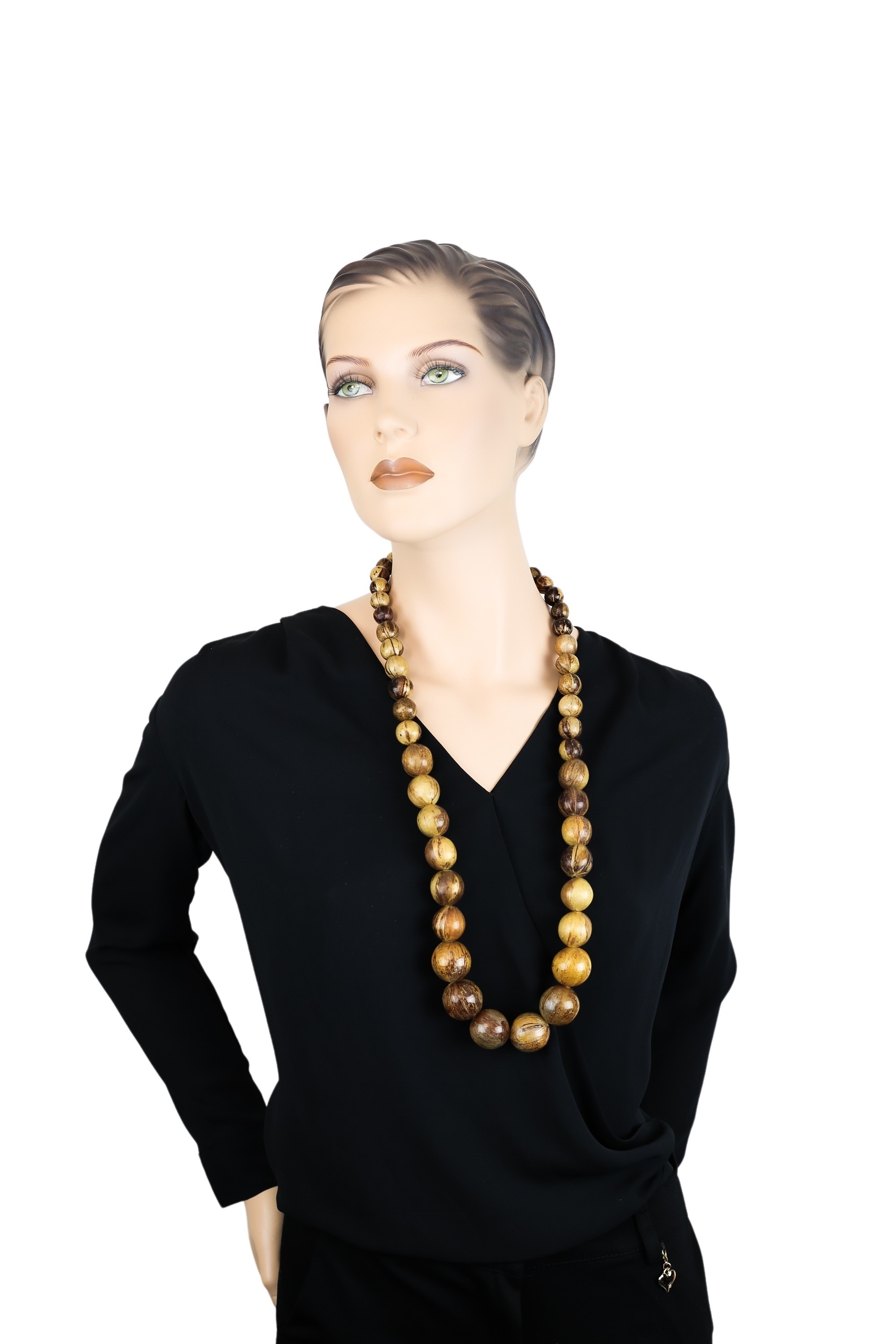 COLLEZIONE ALESSANDRO Lange Kette »Ambra«, mit Bananenblättern umwickelt