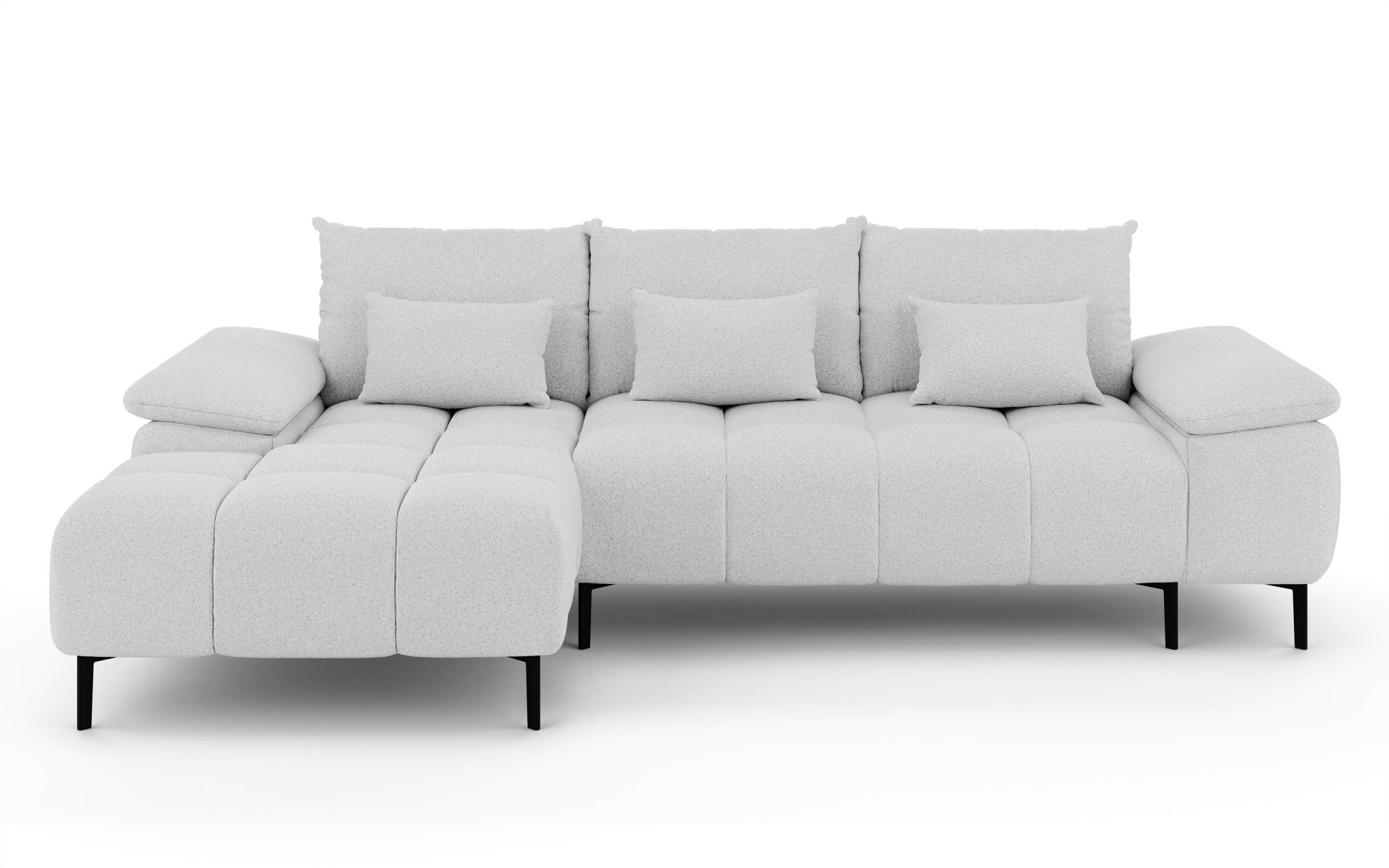 INOSIGN Ecksofa »DROMARA Schlafsofa mit Bettkasten, Maße: B/T/H 277/141/91 cm«, L-Form mit Recamiere rechts/links bestellbar, Wellenunterfederung