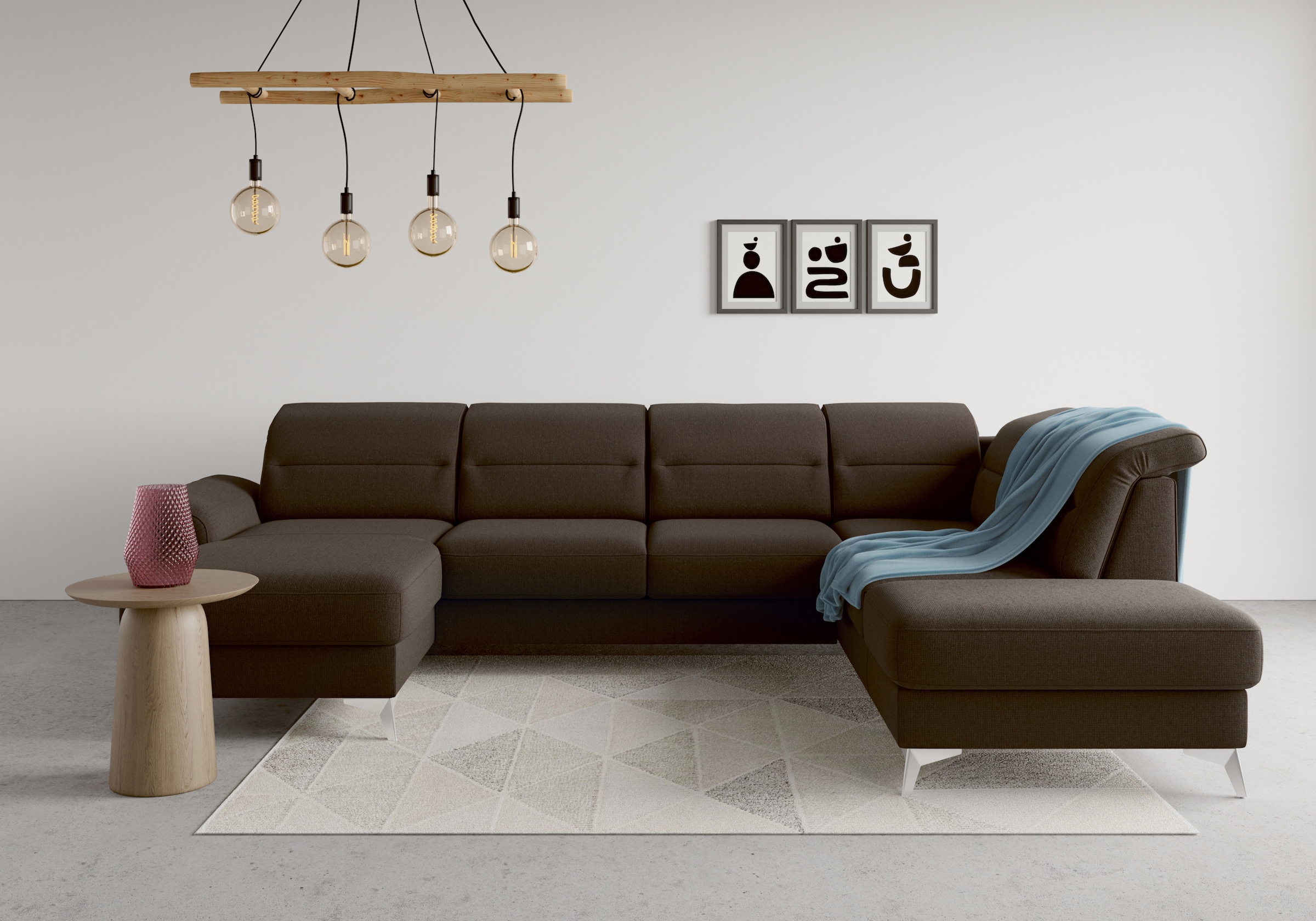 Sit & More Sinatra U-Shape Sectional Sofa espresso 4