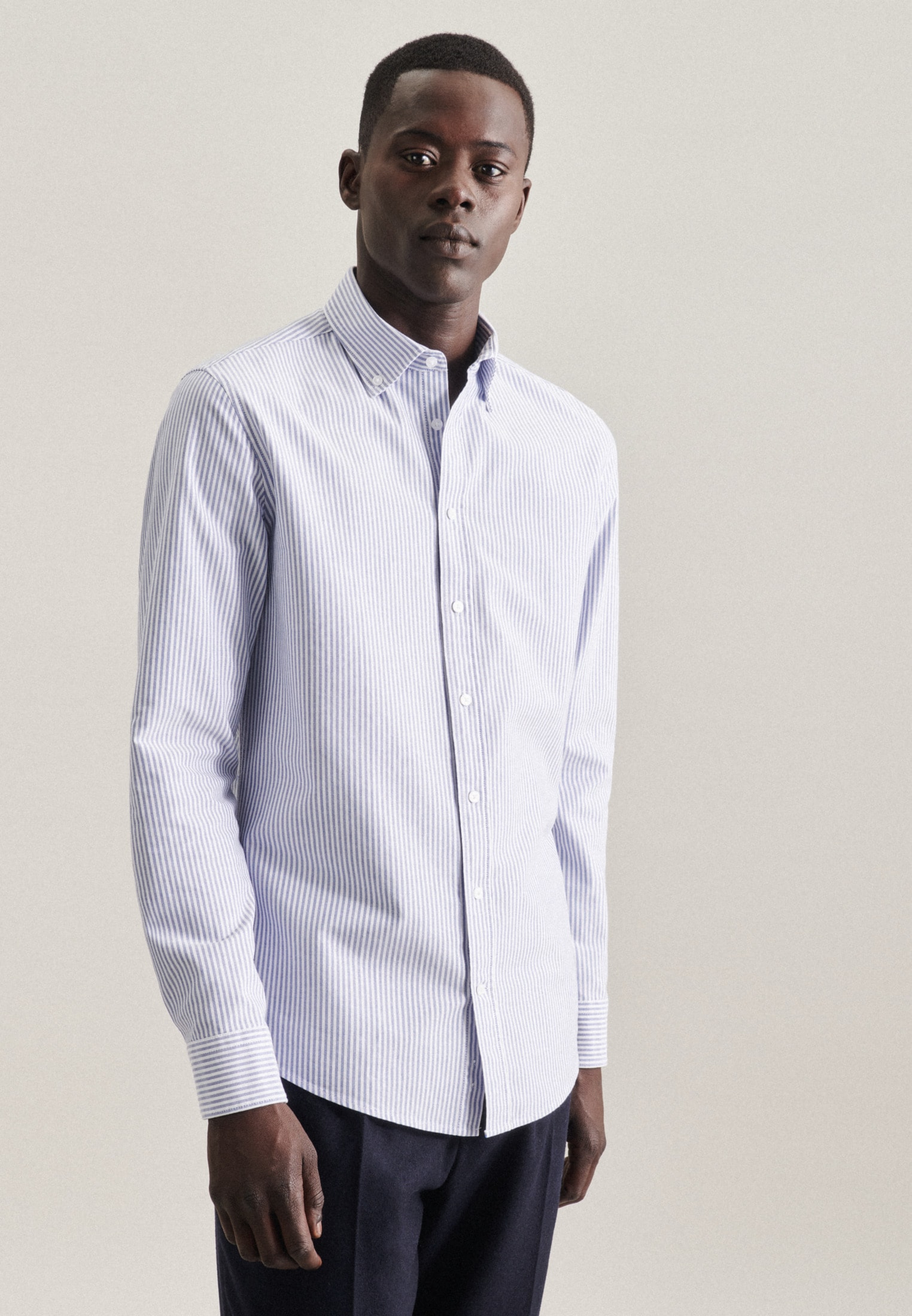 seidensticker 1100000002199 "Shaped" Shaped 1/1 Button-Down-Kragen Streifen
