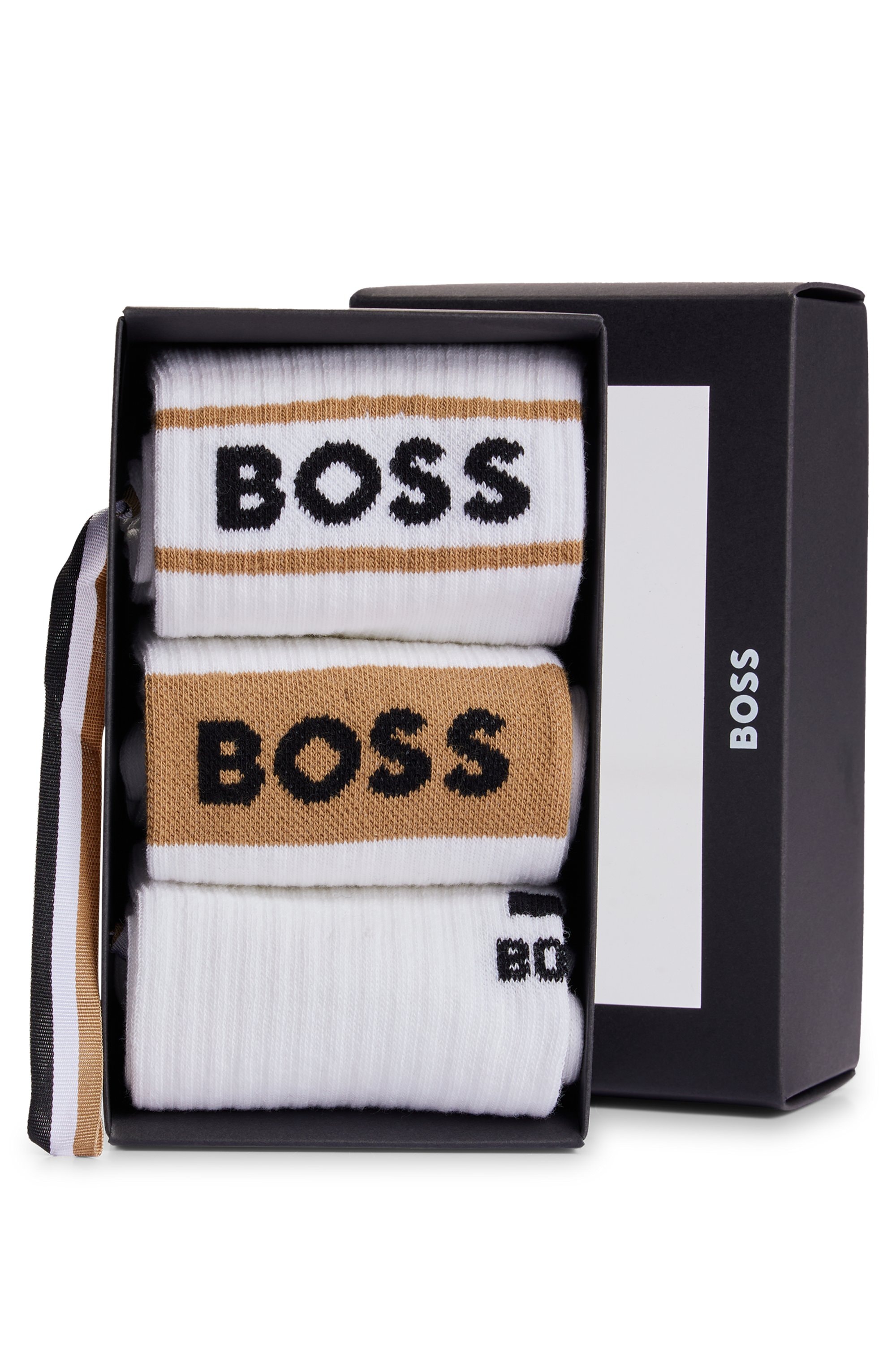 BOSS Socken »3P QS Giftset Ico«, (Packung, 2 Paar), mit HUGO Schriftzug