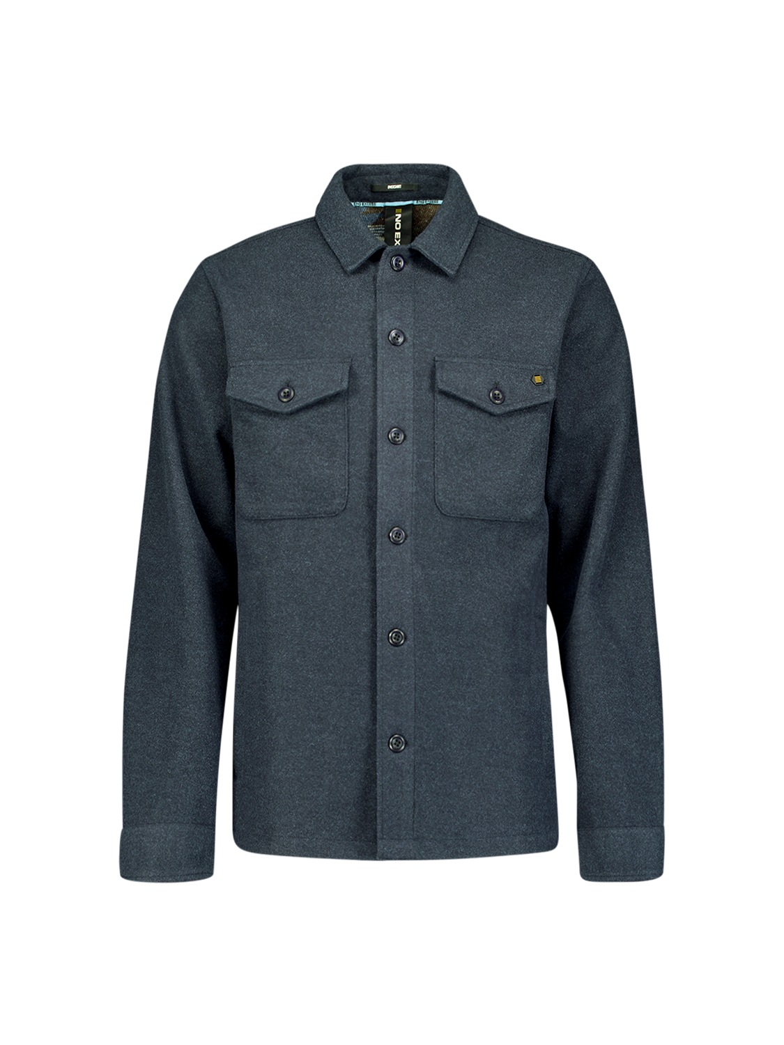 NO EXCESS Langarmhemd »No Excess Meliertes Overshirt«