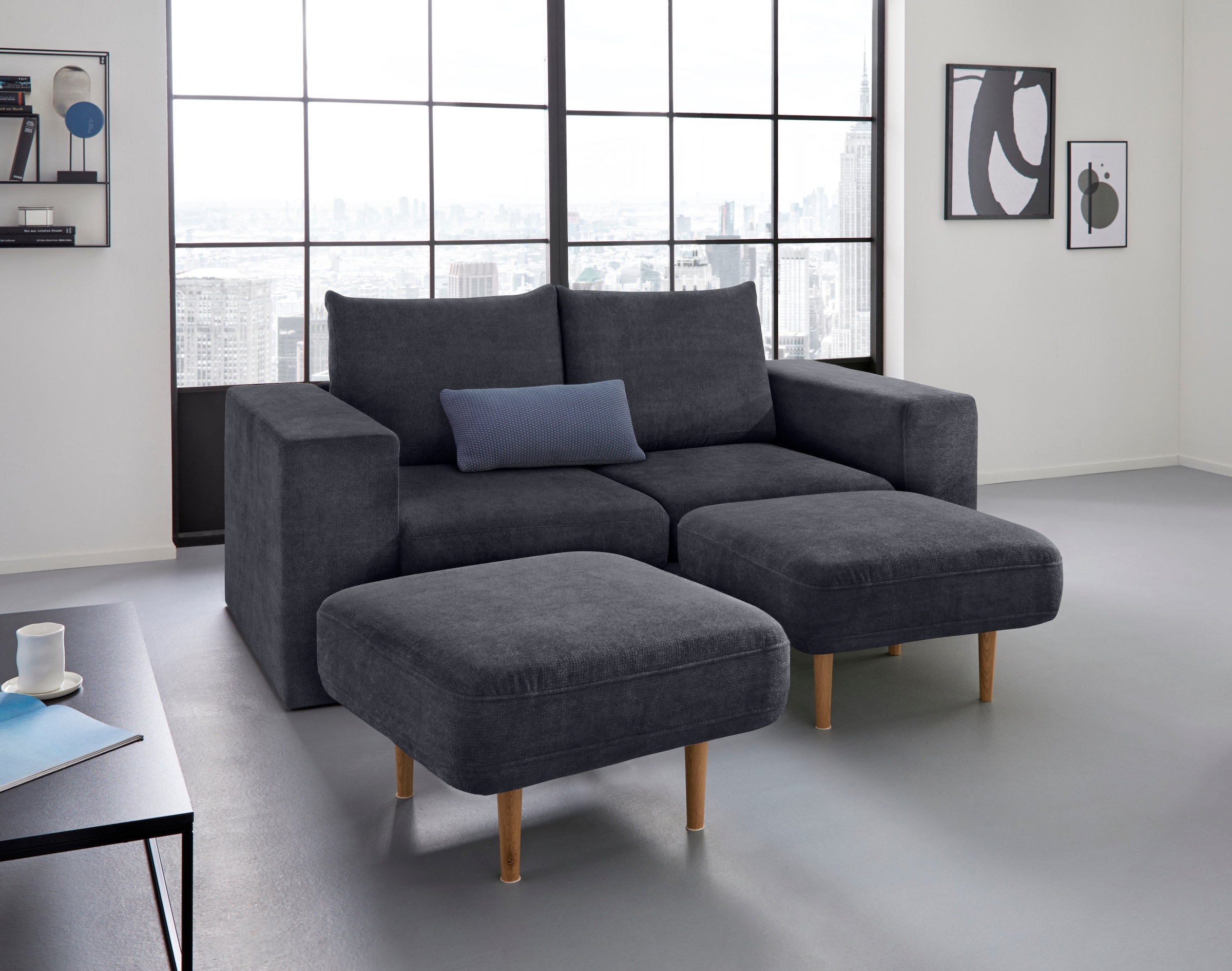 LOOKS by Wolfgang Joop 2,5-Sitzer "Looksv", Verwandlungssofa: aus Sofa wird Sofa mit 2 Hockern