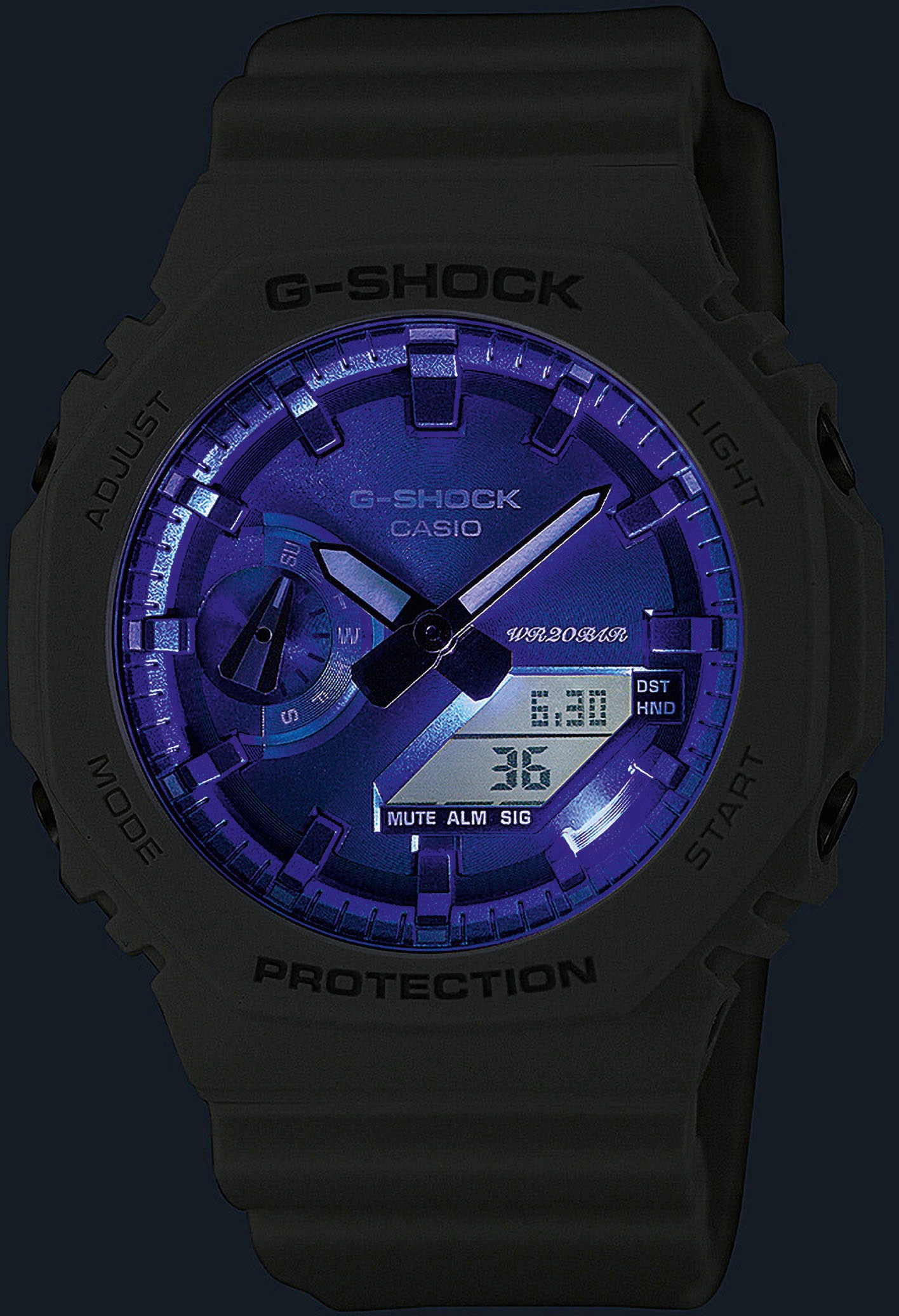 CASIO G-SHOCK Chronograph, Quarzuhr, Armbanduhr,Herrenuhr,digital,bis 20bar wasserd.Resinarmband