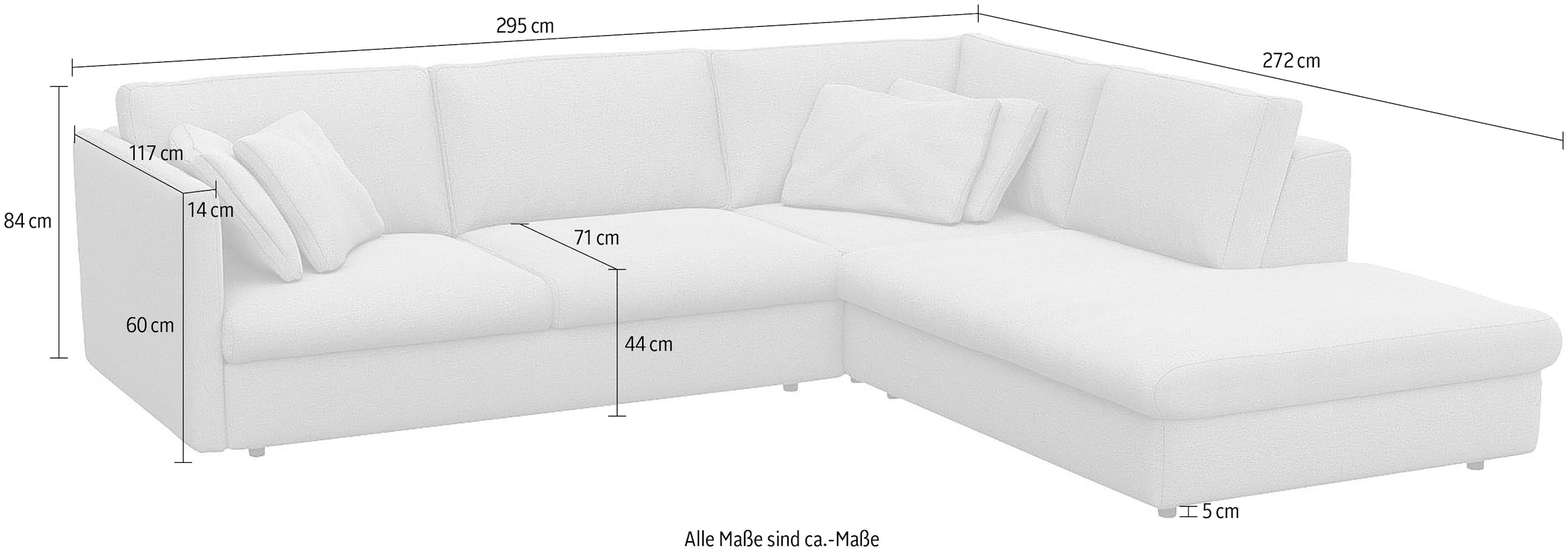FLEXLUX Ecksofa »Lovane, elegant und zeitlos, bequem, L-Form«, Weich & anschmiegsam, große Sitztiefe auf Kaltschaum, Dekokissen inkl.
