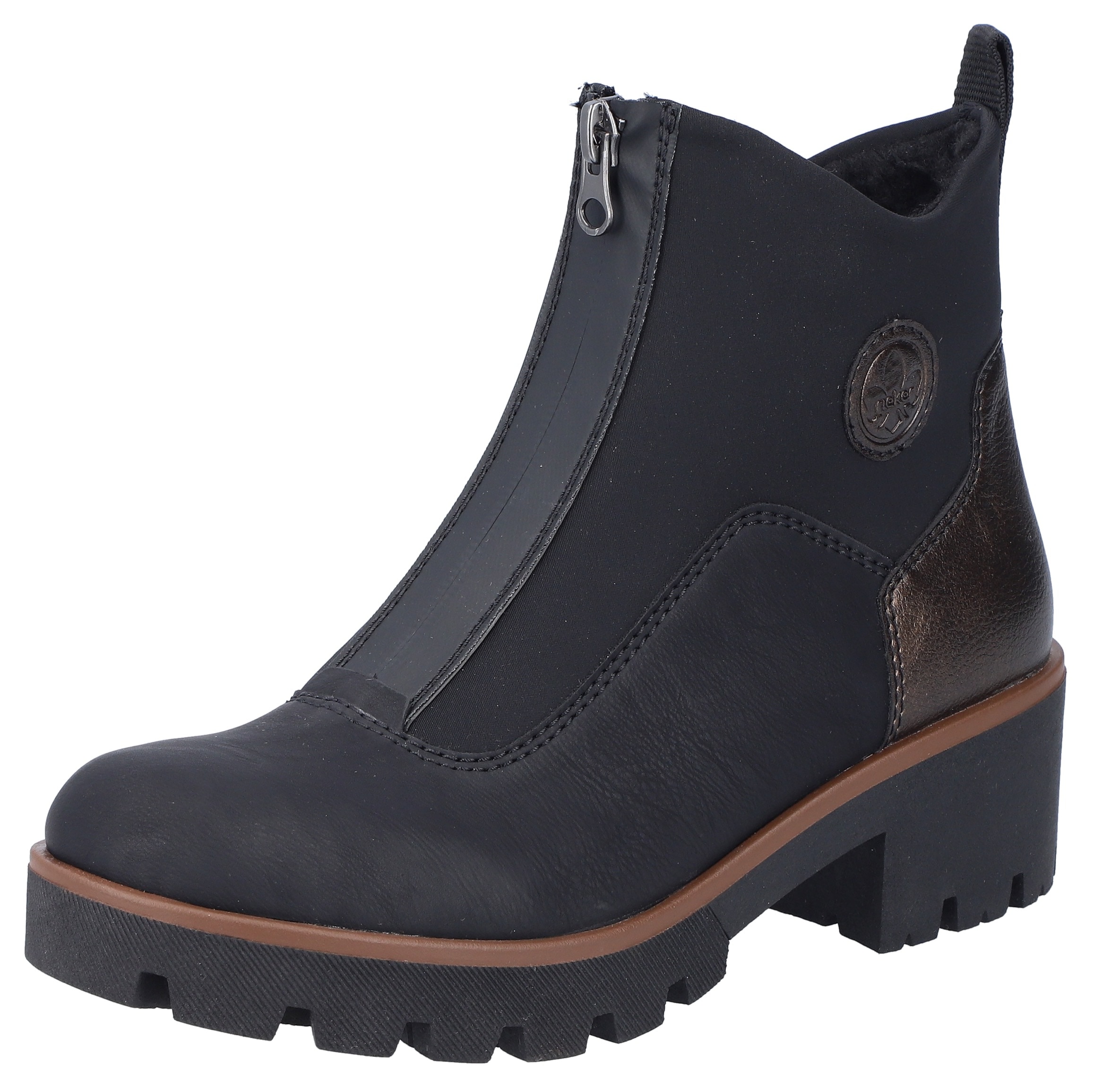 Winterstiefelette, Winterboots, Ankleboots, Stiefelette, Plateausohle, mit Warmfutter