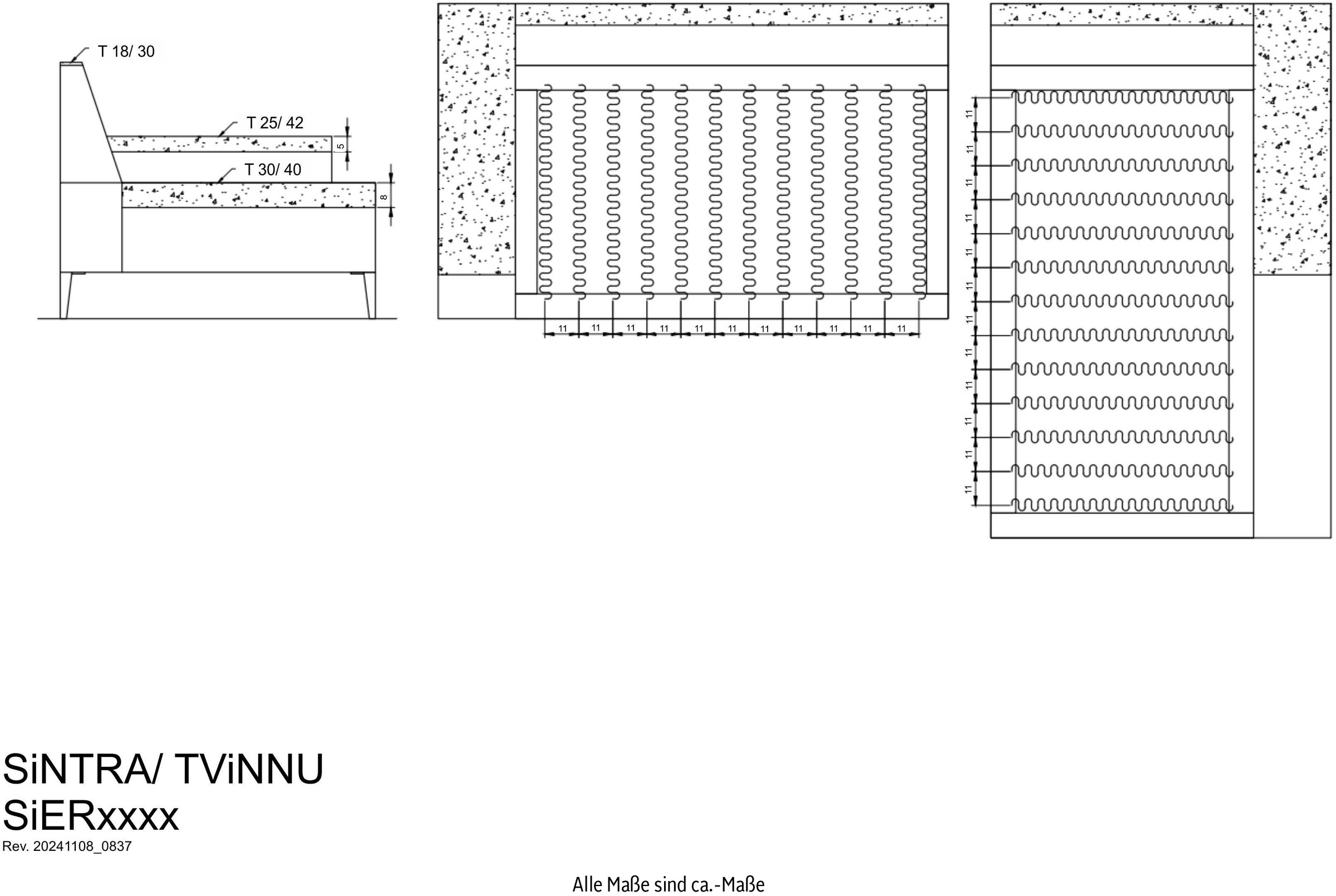 andas Sitzgruppe »TVINNU, Polsterecke L-Form, Schlaffunktion, mit Hocker«, (Set, 2 tlg.), stellbar zum Schlafsofa (Krokodilverbinder)