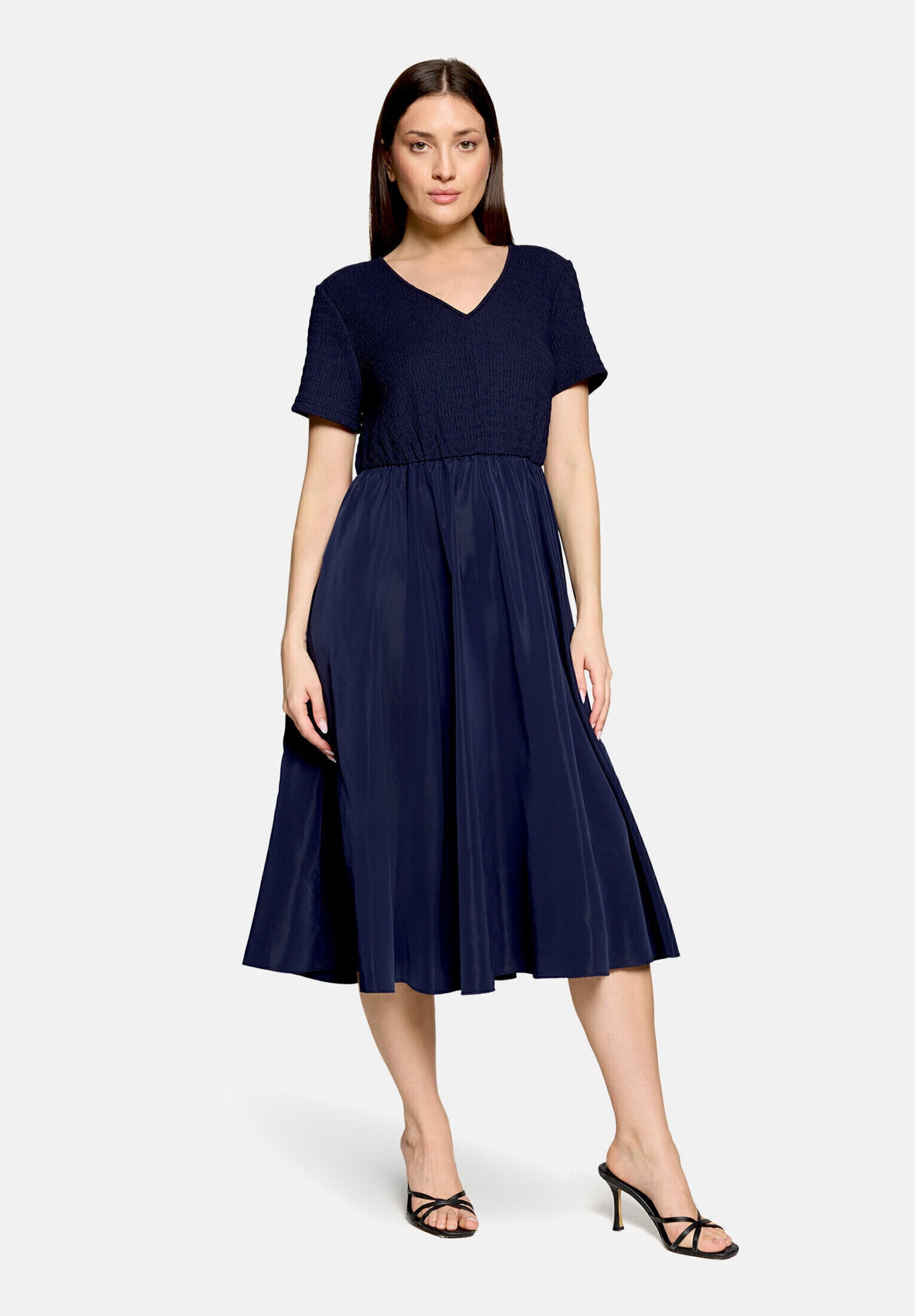 Cartoon Midikleid "Damen mit Eingrifftaschen" Ohne Tasche