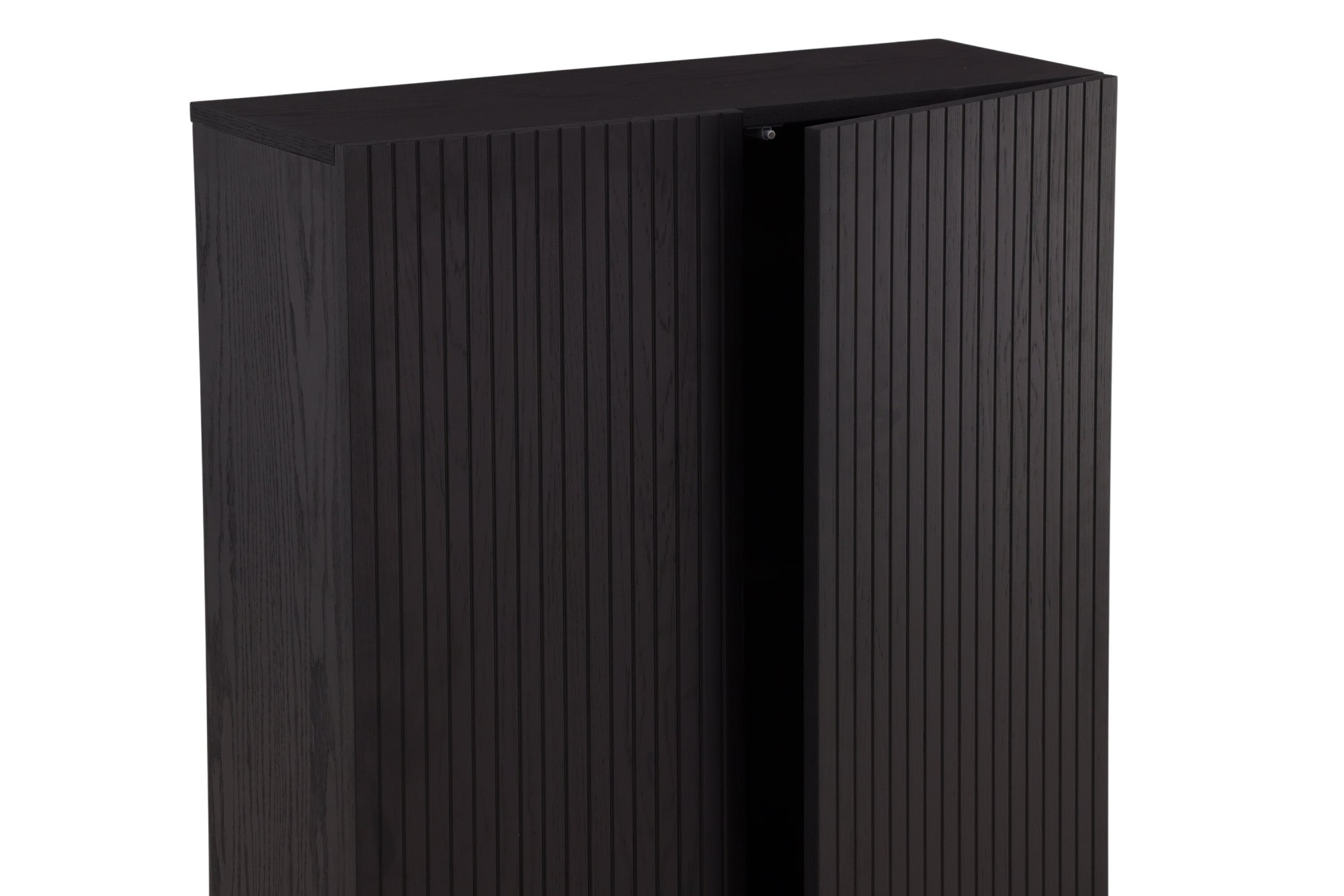 Venture Home Vorratsschrank »Björkön, Stauraumschrank, geriffelt, Höhe 103 cm« Hochschrank, MDF, geriffelte Fronten, Stahlbeine, skandinavisch