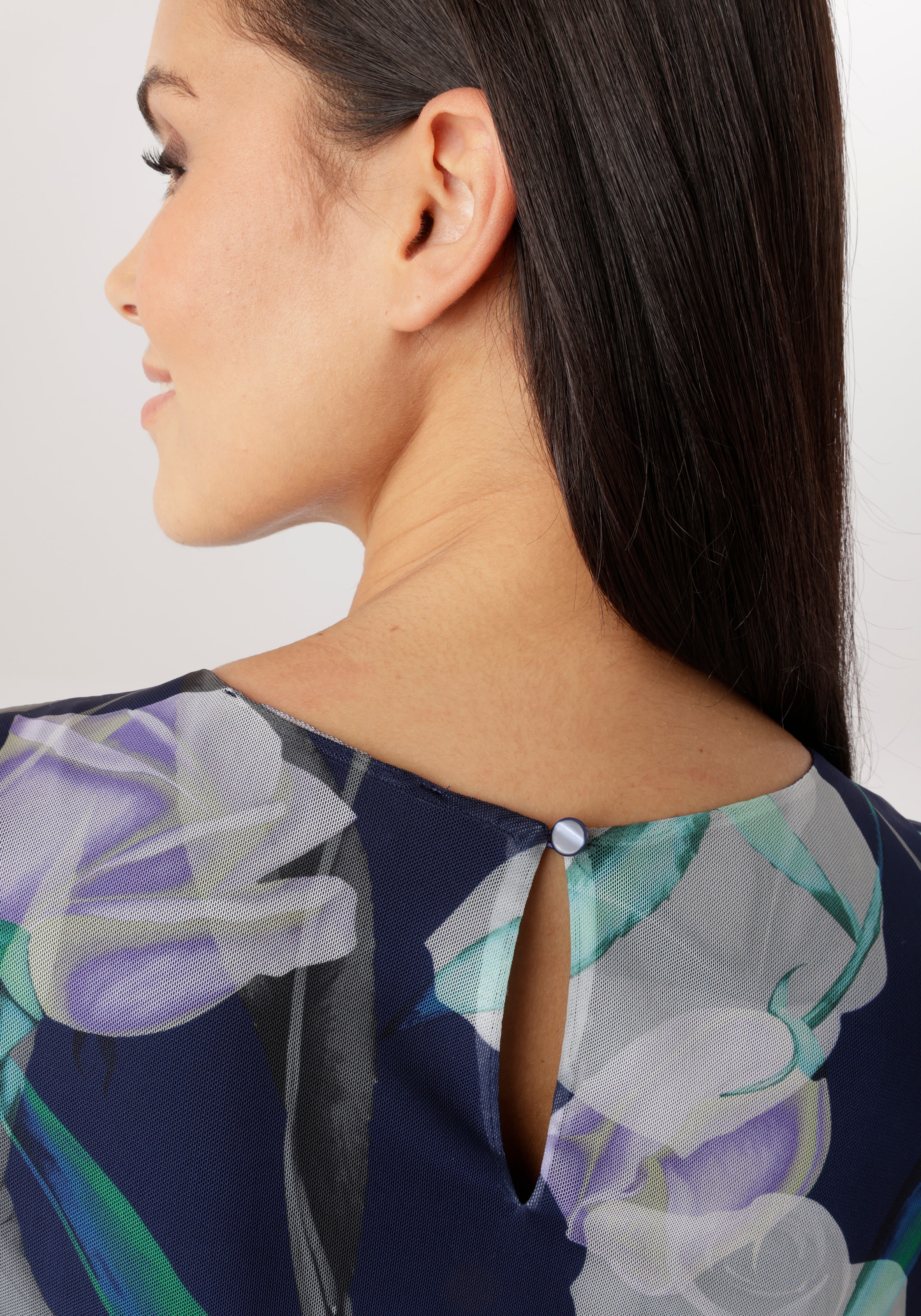 Aniston SELECTED Midikleid in Mesh-Qualiät und floralem Blütendruck - NEUE KOLLEKTION