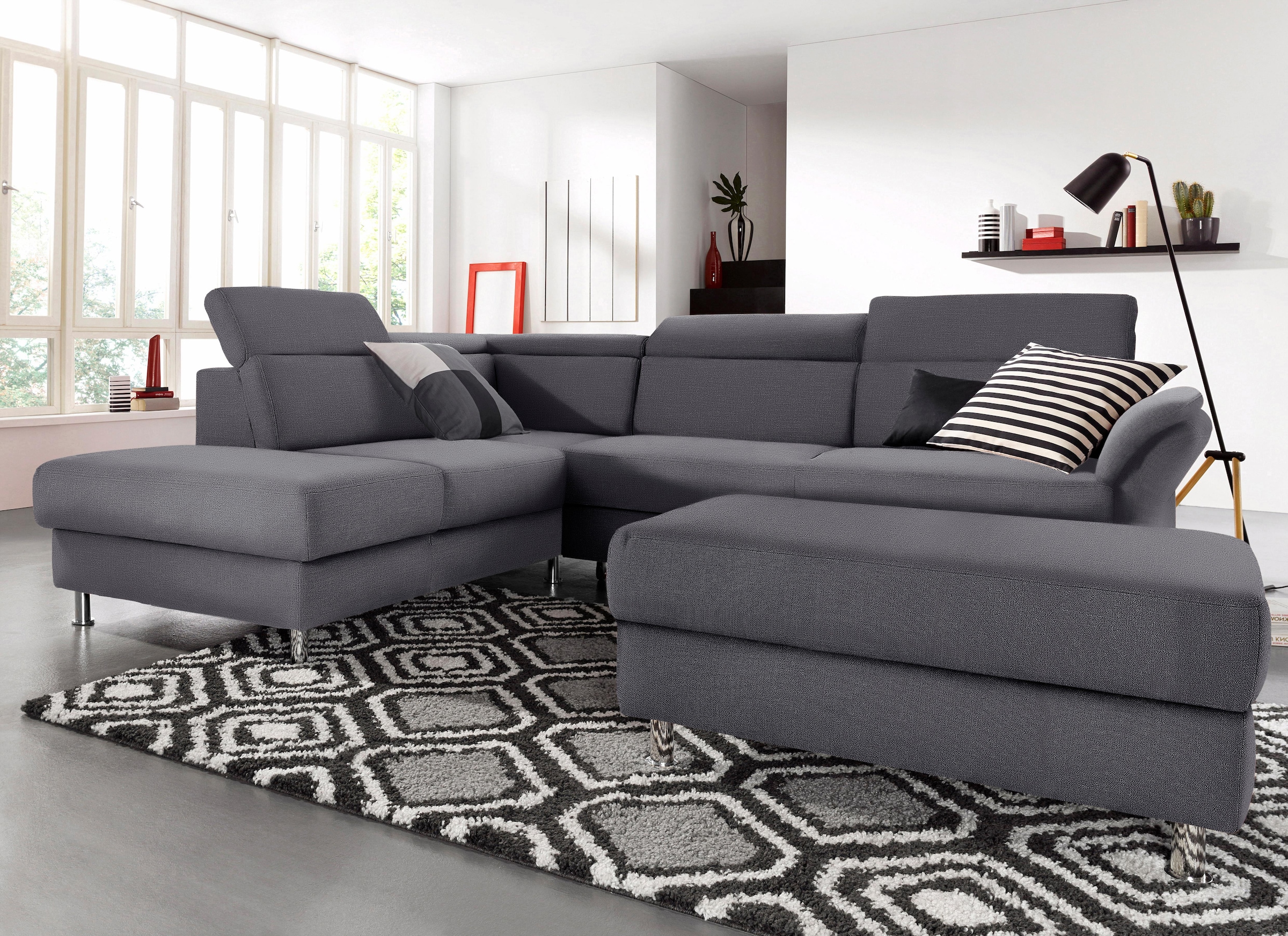 sit&more Ecksofa "Avignon L-Form", inklusive Kopfteilverstellung, wahlweise mit Bettfunktion