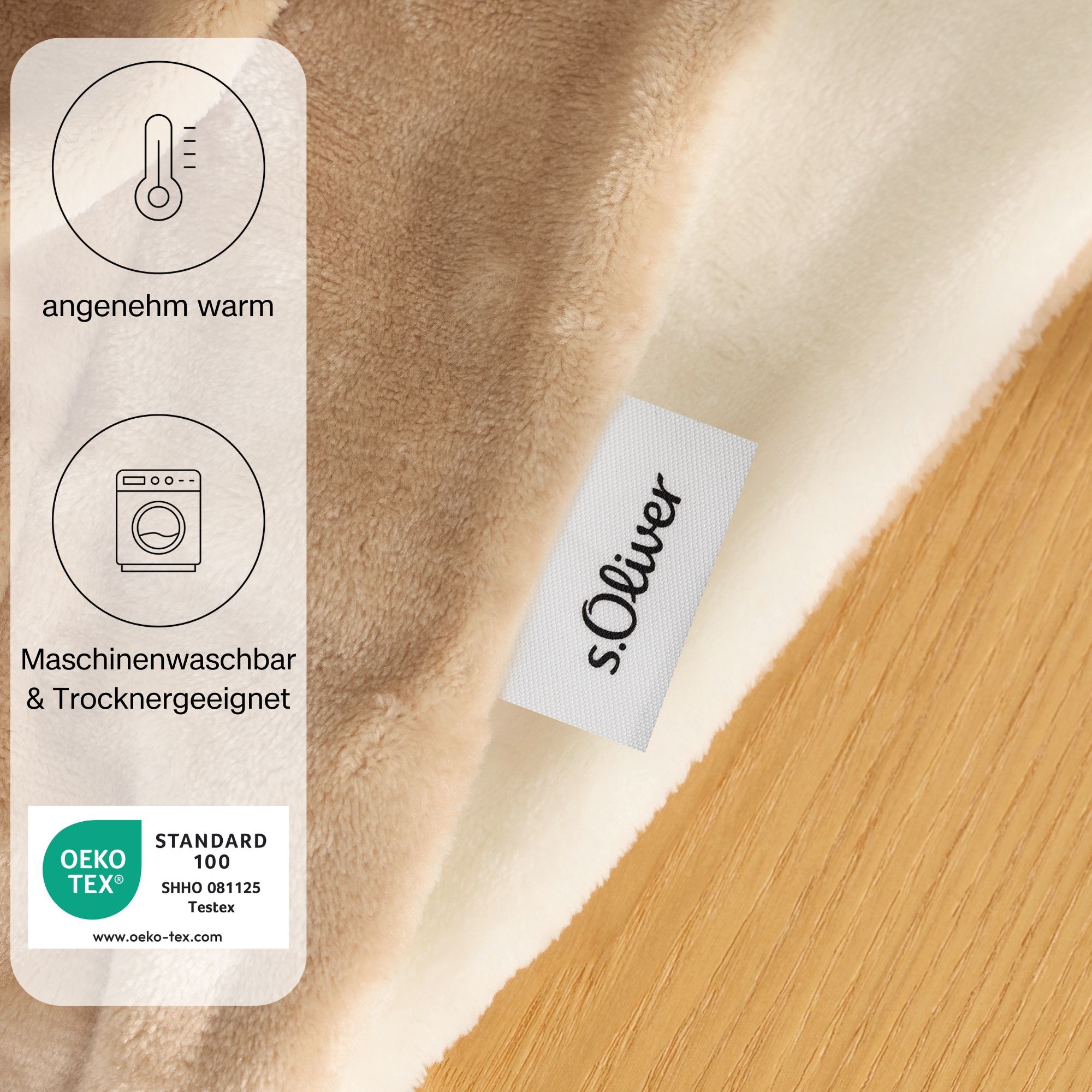 s.Oliver Wohndecke »Doublesoft, Kuscheldecke, Deal, Kissen geschenkt!«, Kuscheldecke, mit GRATIS-Zugabe: 2x Kissenhülle, mit Reißverschluss