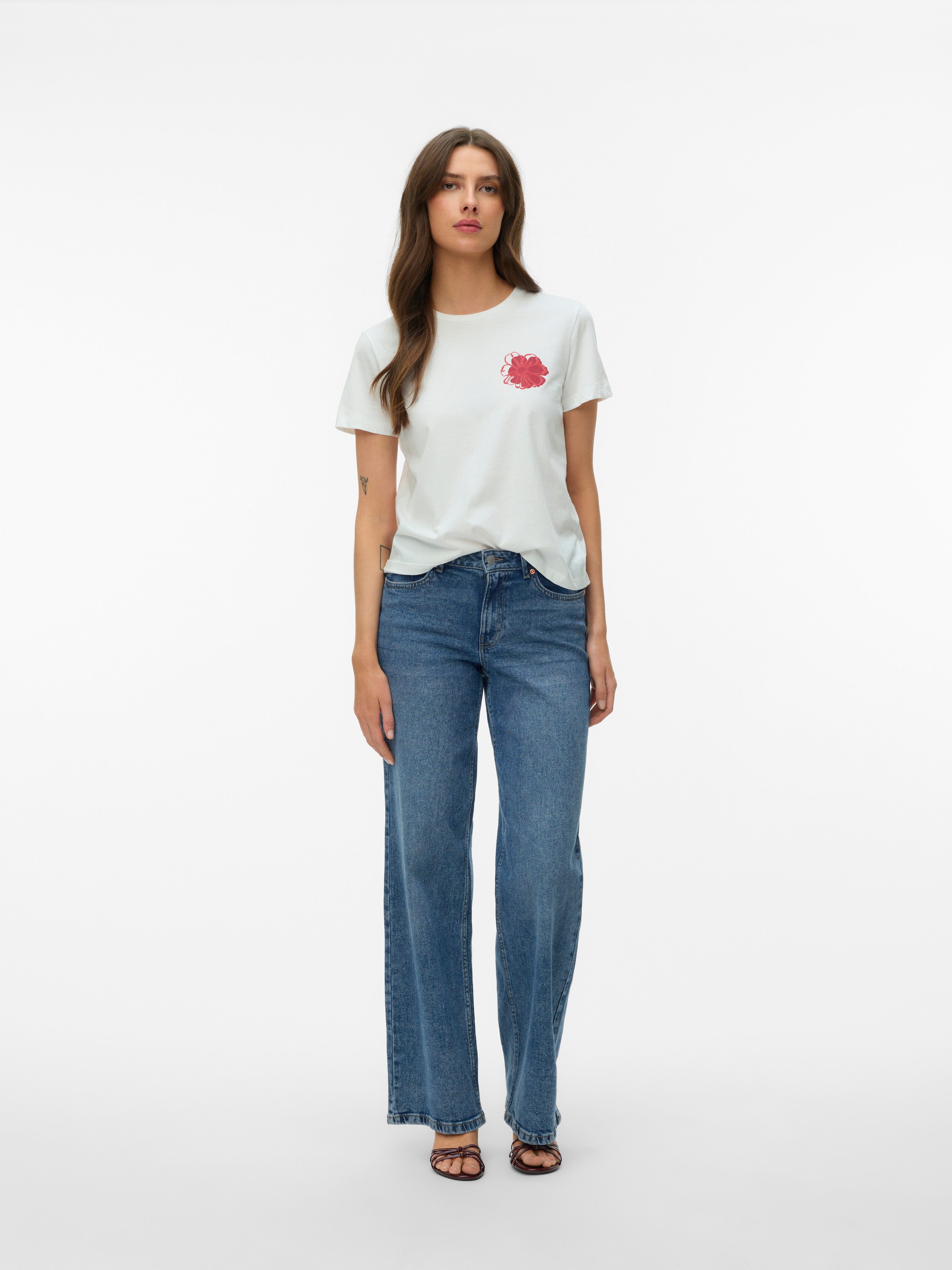 Vero Moda Kurzarmshirt »VMVANJA SS TOP BOX JRS« Baumwolle