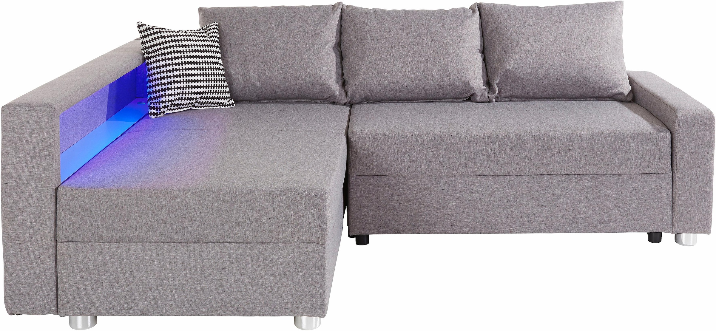 COLLECTION AB Ecksofa »Relax L-Form«, inklusive Bettfunktion, Federkern, wahlweise mit RGB-LED-Beleuchtung