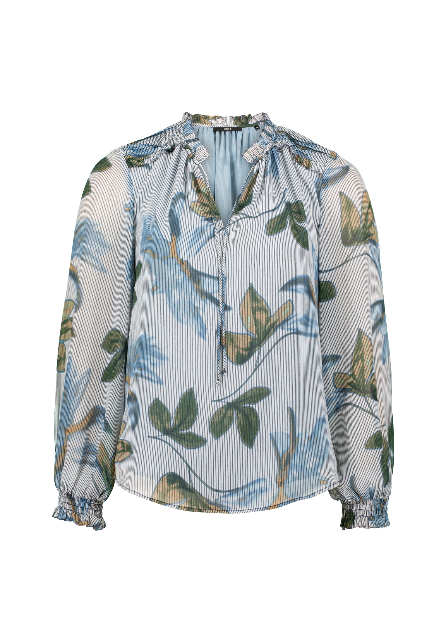 Zero Chiffonbluse »zero Chiffonbluse mit Blätterdruck«