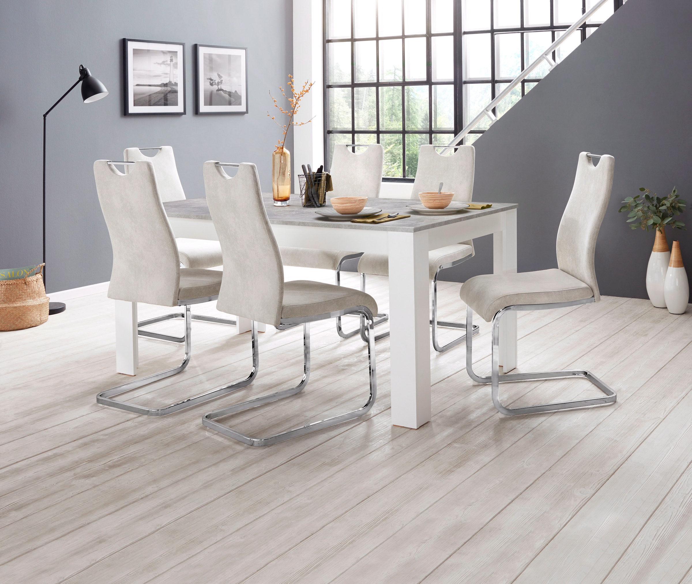 Home affaire Essgruppe »Milano«, (Set, 5 tlg.), 4 Stühle und 1 Tisch