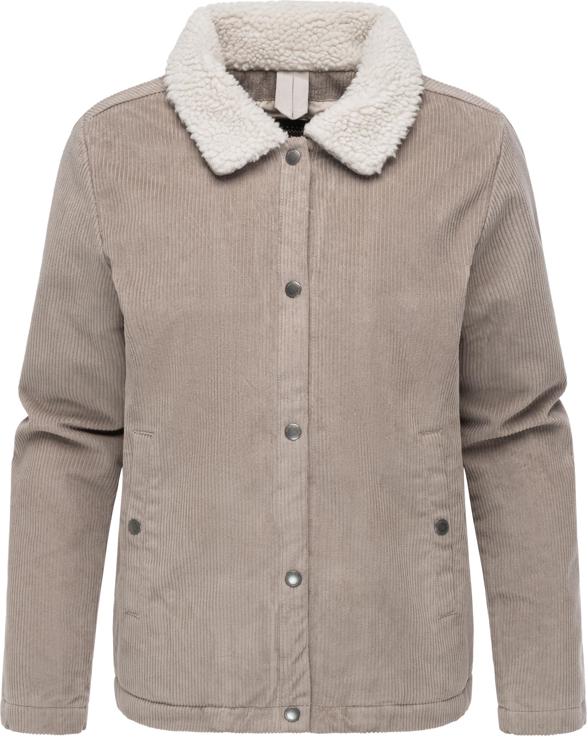 Ragwear Cordjacke »Walinea Corduroy«, ohne Kapuze, Stylische Damen Jacke aus Cord mit Teddyfell-Kragen
