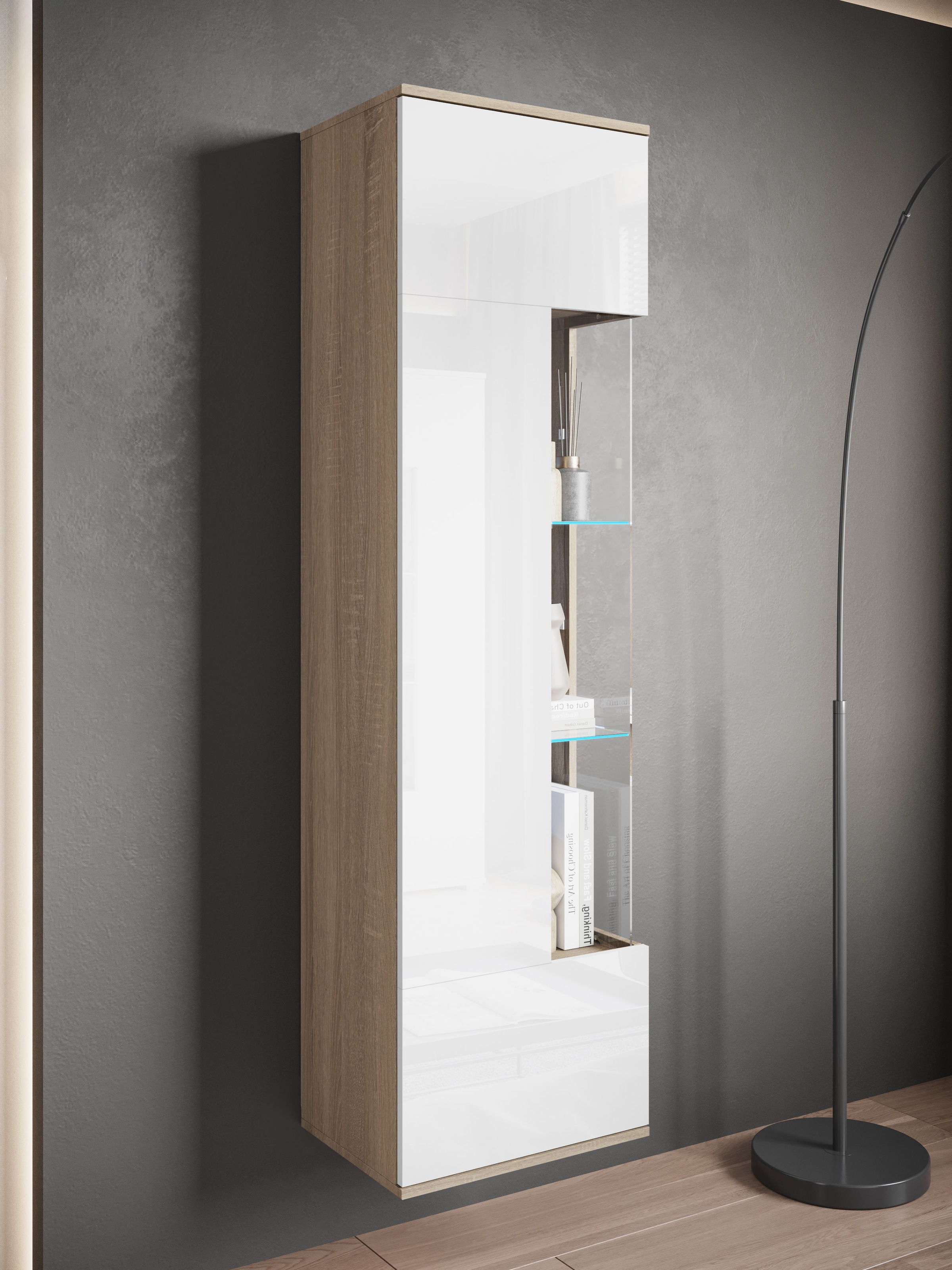 INOSIGN Vitrine »Kenia, stehend und hängend, Türanschlag wechselbar«, (1 St.), Vitrineschrank mit Glastüren 160 cm Höhe