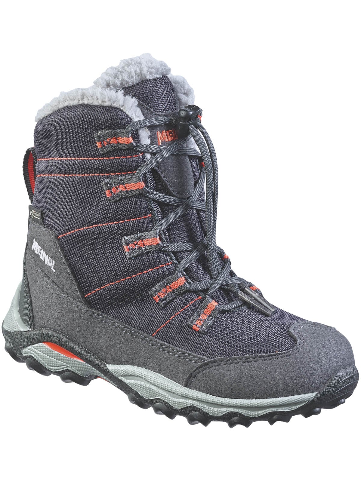 MEINDL Kinder Wanderschuh "Meindl Yolup Junior schwarz/orange", Gr. 31, schwarz, Mesh, Veloursleder, unifarben, Basic, Schuhe, GORE-TEX – Winddicht,