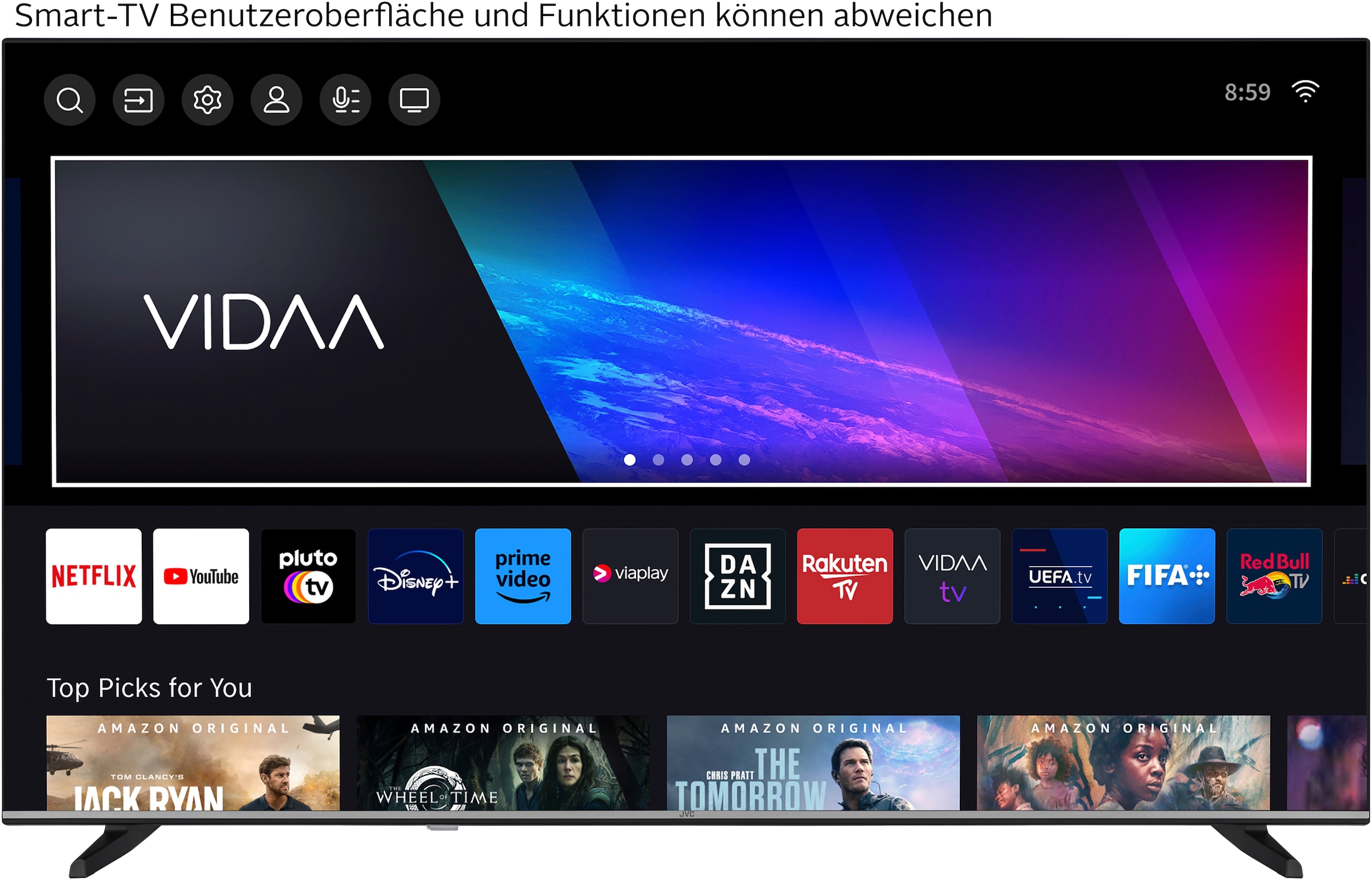 JVC LED-Fernseher »LT-55VD3555«, 4K Ultra HD, Smart-TV