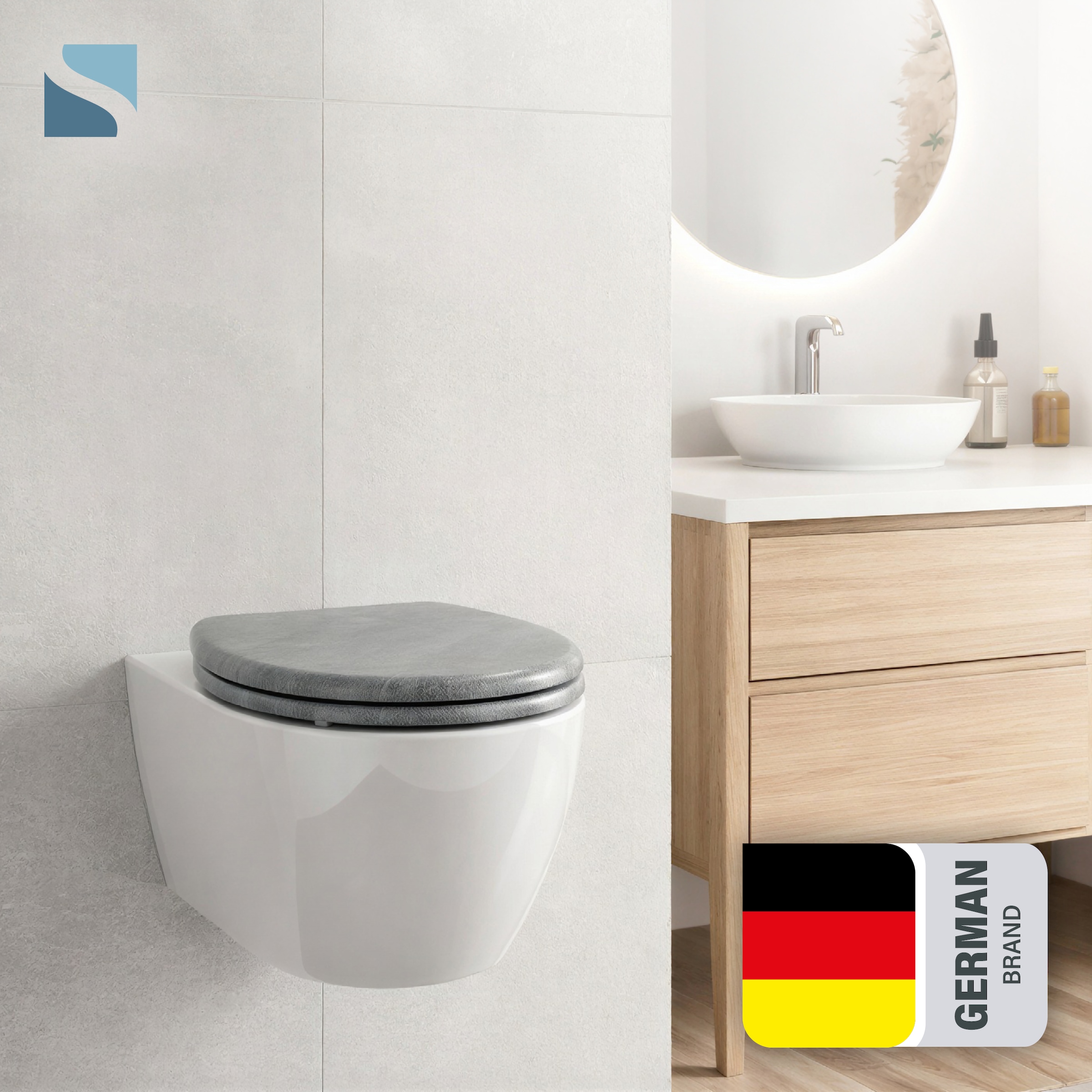 Schütte WC-Sitz »LIGHT CONCRETE« Toilettendeckel, Absenkautomatik, Schnellverschluss, O-Form, bis 175kg
