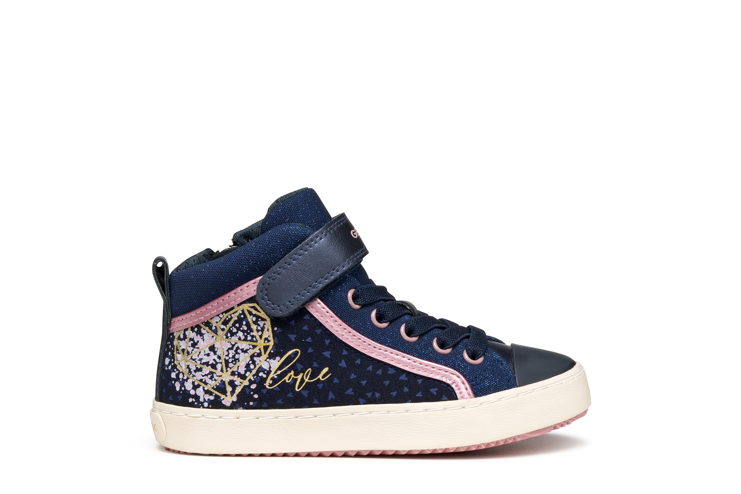 Geox Sneaker »J KALISPERA GIRL«, Schnürboots, Glitzerschuh mit Gummizug, Größenschablone zum Download